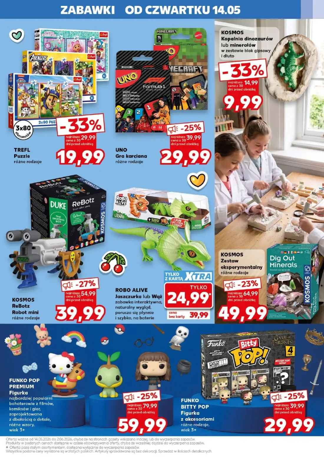 Kaufland gazetka, strona 11 z 20 — FUNKO POP PREMIUM Figurka, KOSMOS ReBotz Robot mini, ROBO ALIVE Jaszczurka lub Wąż