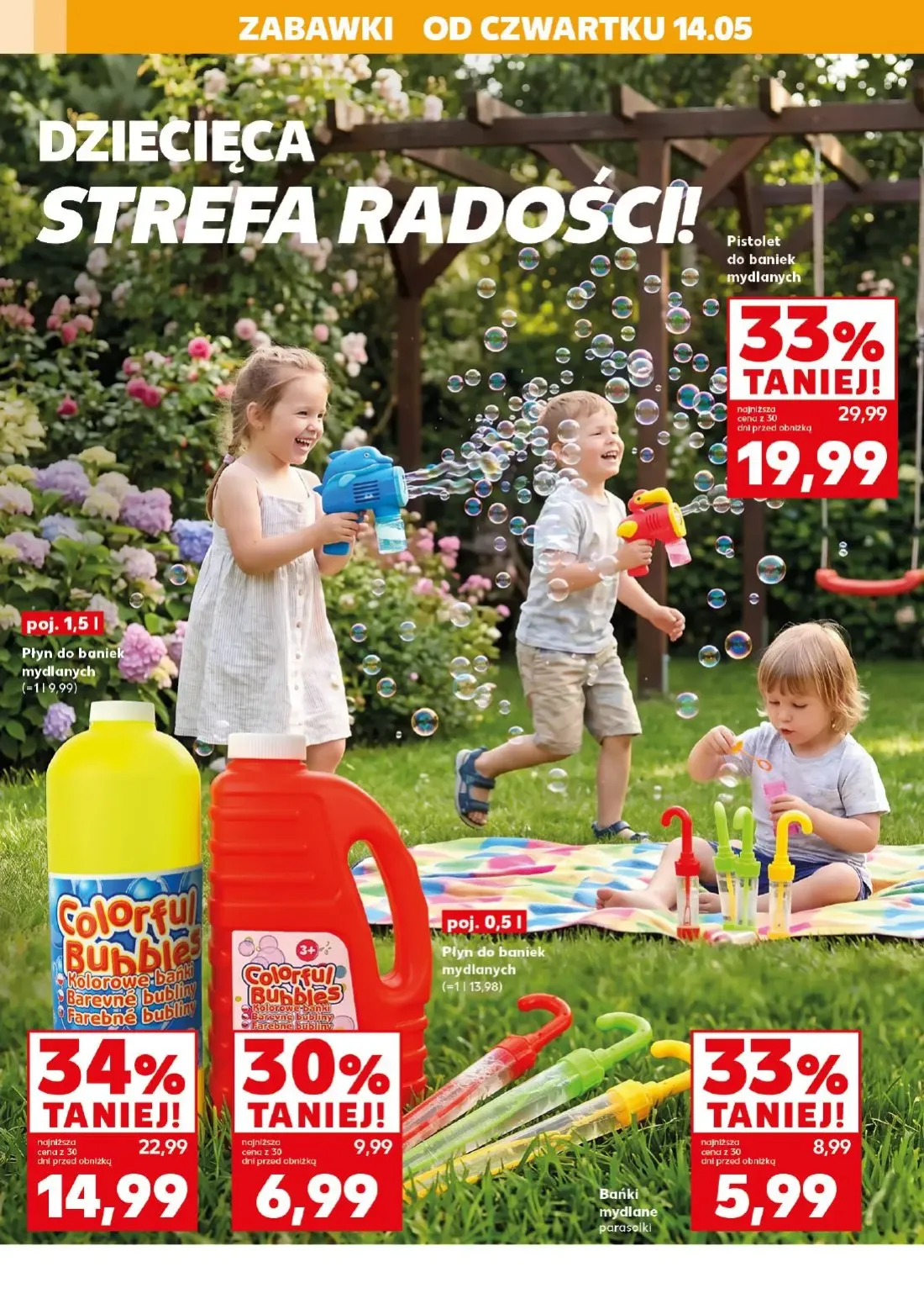 Kaufland gazetka, strona 12 z 20 — Pistolet do baniek mydlanych, Płyn do baniek mydlanych Colorful Bubbles, Płyn do baniek m…