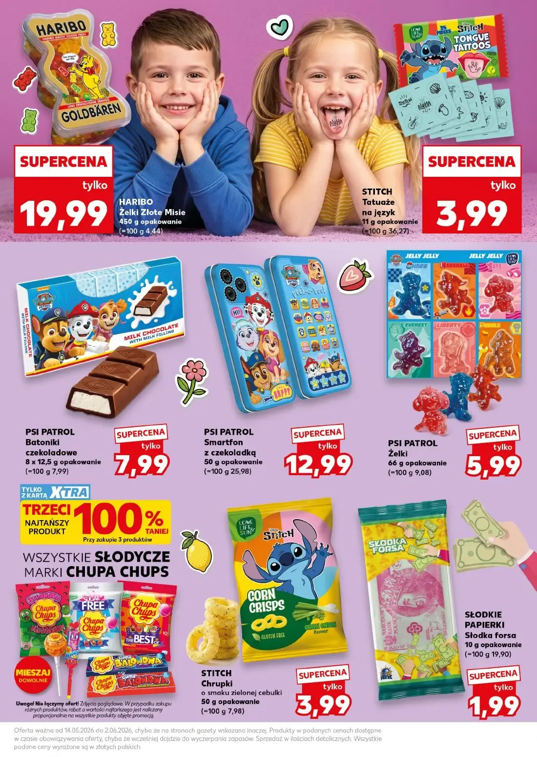 Kaufland gazetka, strona 19 z 20 — HARIBO Żelki Złote Misie, STITCH Tatuaże na język, PSI PATROL Batoniki czekoladowe
