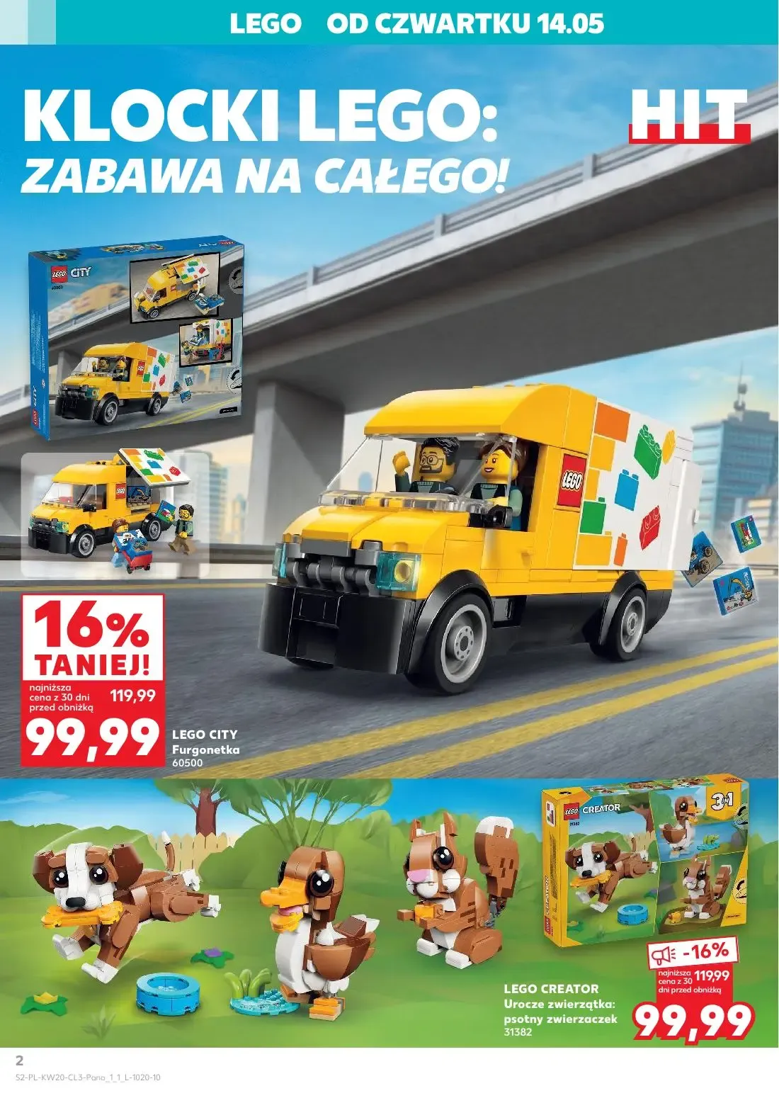 Kaufland gazetka, strona 2 z 20 — LEGO CITY Furgonetka, LEGO CREATOR Urocze zwierzątka: psotny zwierzaczek
