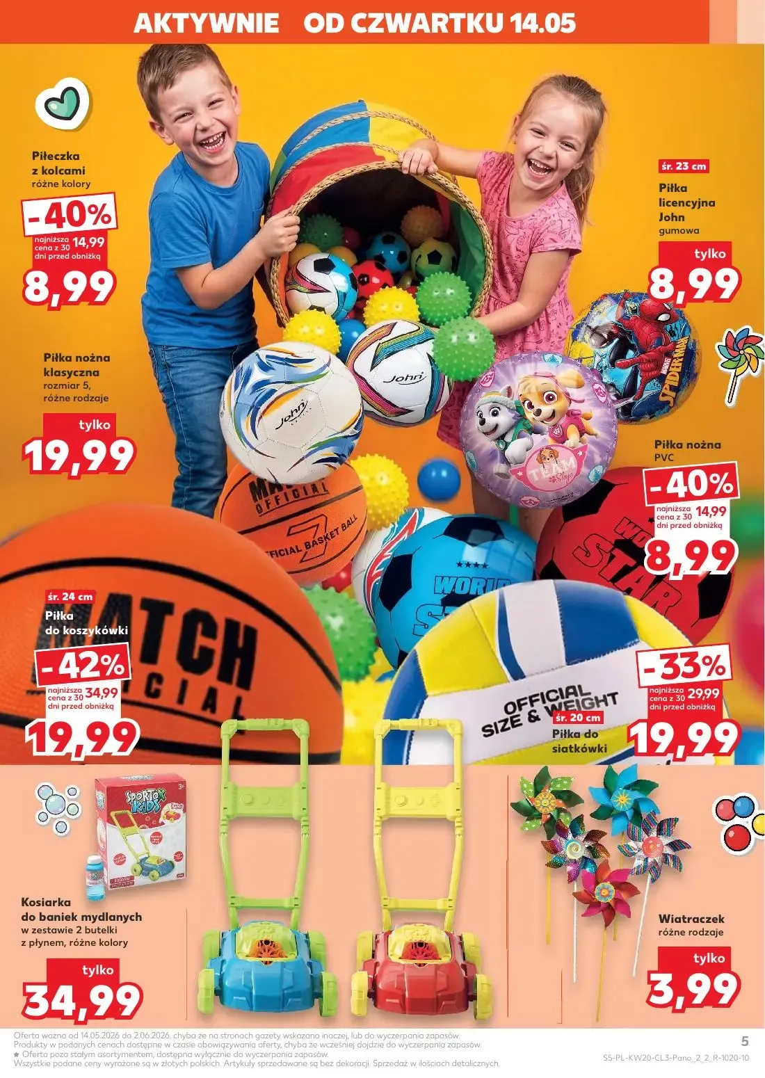 Kaufland gazetka, strona 5 z 20 — Piłka do koszykówki, Piłka do siatkówki, Piłeczka z kolcami