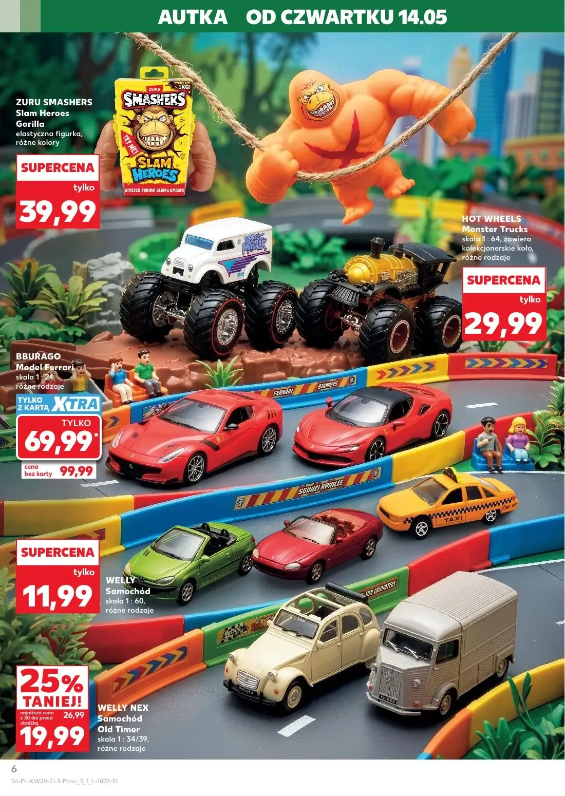 Kaufland gazetka, strona 6 z 20 — BBURAGO Model Ferrari, WELLY NEX Samochód Old Timer, ZURU SMASHERS Slam Heroes Gorilla