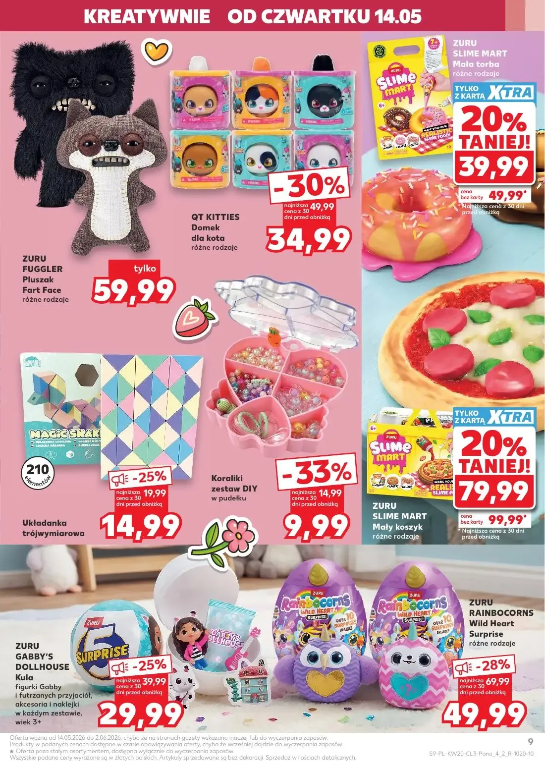 Kaufland gazetka, strona 9 z 20 — ZURU SLIME MART Mały koszyk, ZURU RAINBOCORNS Wild Heart Surprise, ZURU SLIME MART Mała to…