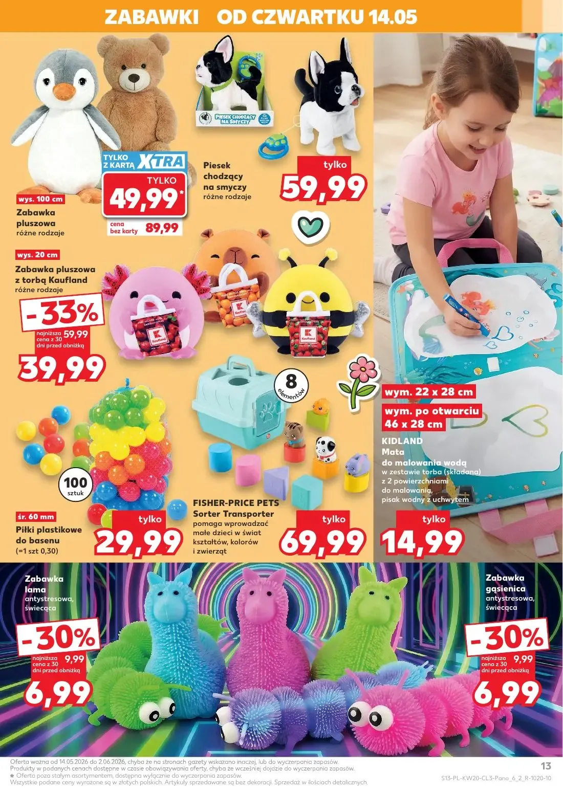 Kaufland gazetka, strona 13 z 20 — Zabawka pluszowa, Zabawka pluszowa z torbą Kaufland, Piesek chodzący na smyczy