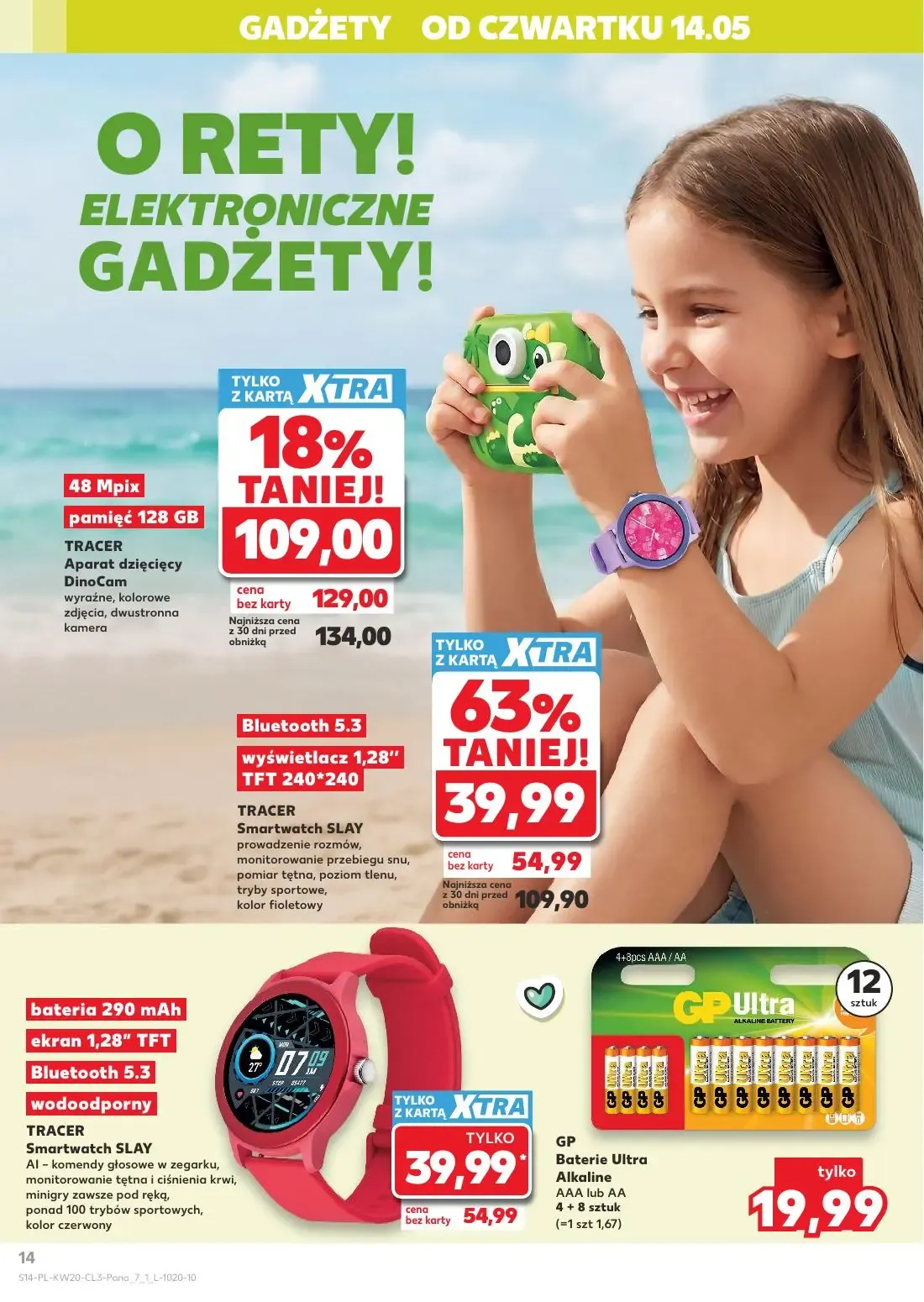 Kaufland gazetka, strona 14 z 20 — TRACER Smartwatch SLAY, TRACER Aparat dziecięcy DinoCam, TRACER Smartwatch SLAY