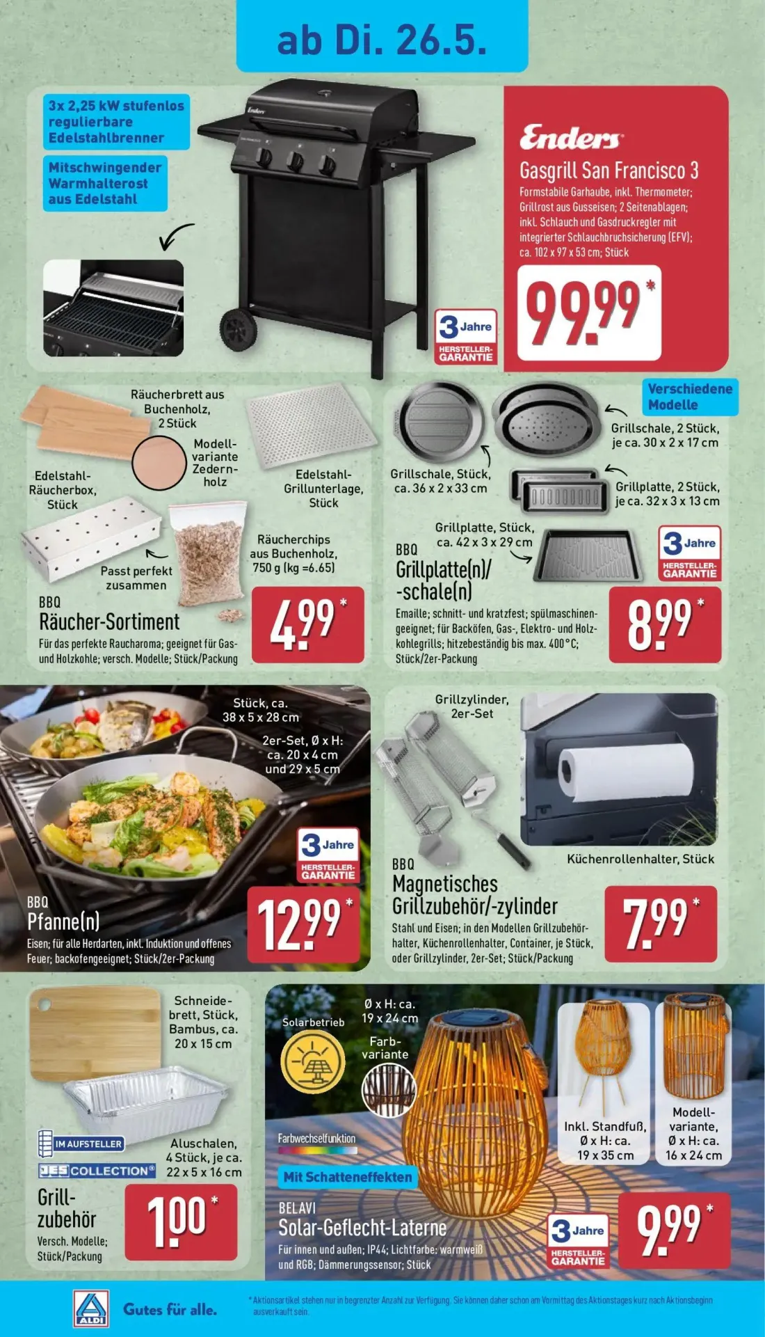 Aldi Nord Prospekt, Seite 2 von 14 — Enders Gasgrill San Francisco 3, BBQ Räucher-Sortiment, BBQ Grillplatte(n)/-schale(n)