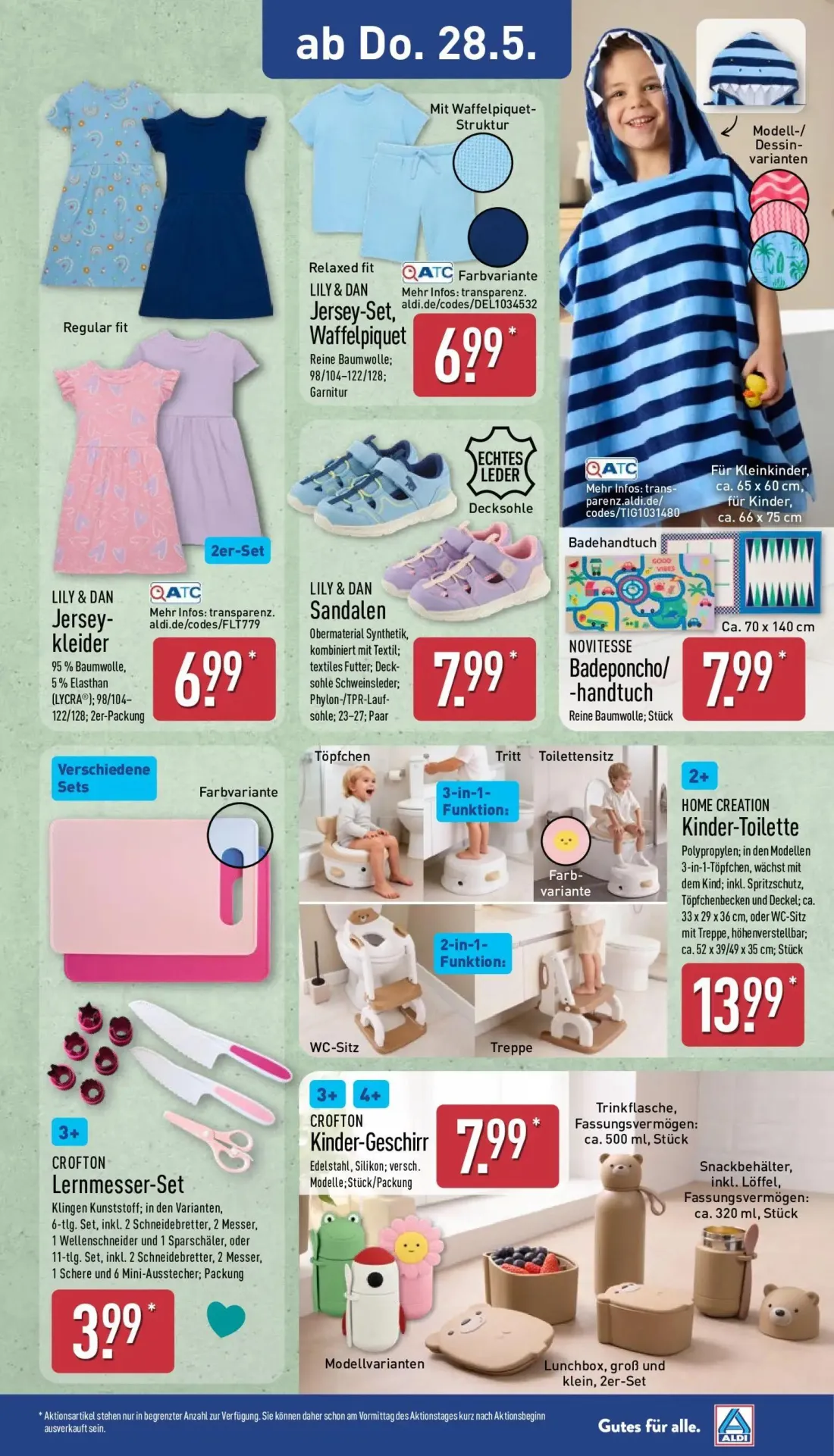Aldi Nord Prospekt, Seite 9 von 14 — LILY & DAN Jersey-Set, Waffelpiquet, LILY & DAN Jerseykleider, LILY & DAN Sandalen