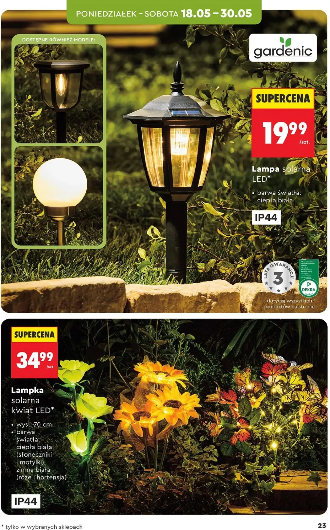 Biedronka gazetka, strona 23 z 40 — Lampa solarna LED*, Lampka solarna kwiat LED*