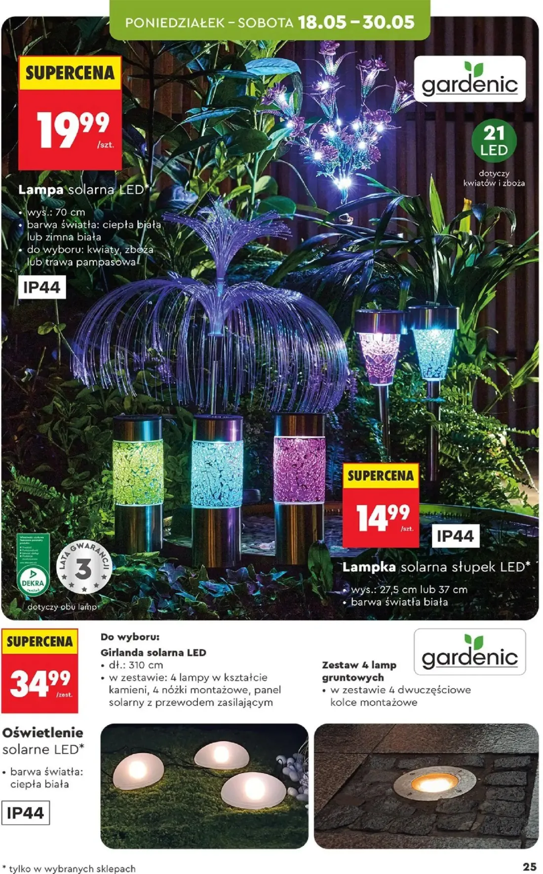 Biedronka gazetka, strona 25 z 40 — Lampa solarna LED, Lampka solarna słupek LED, Oświetlenie solarne LED