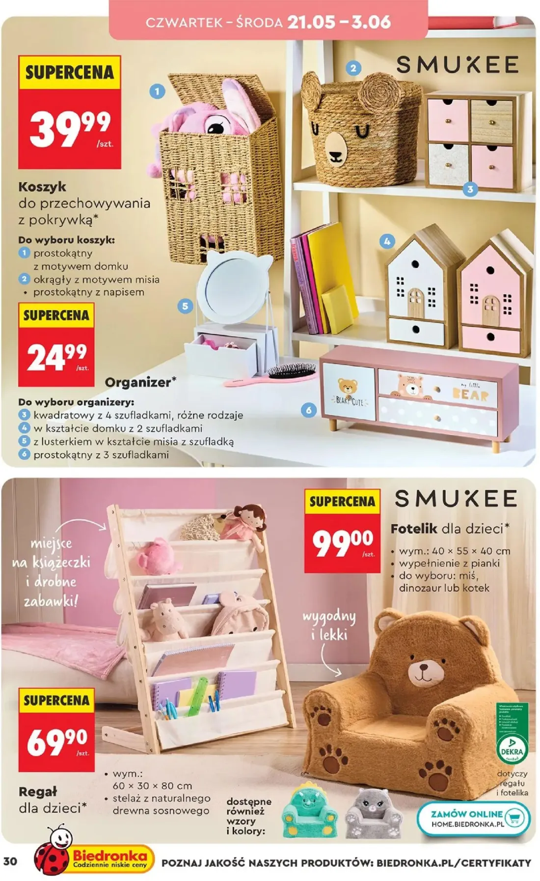 Biedronka gazetka, strona 30 z 40 — Koszyk do przechowywania z pokrywką, Organizer, Fotelik dla dzieci