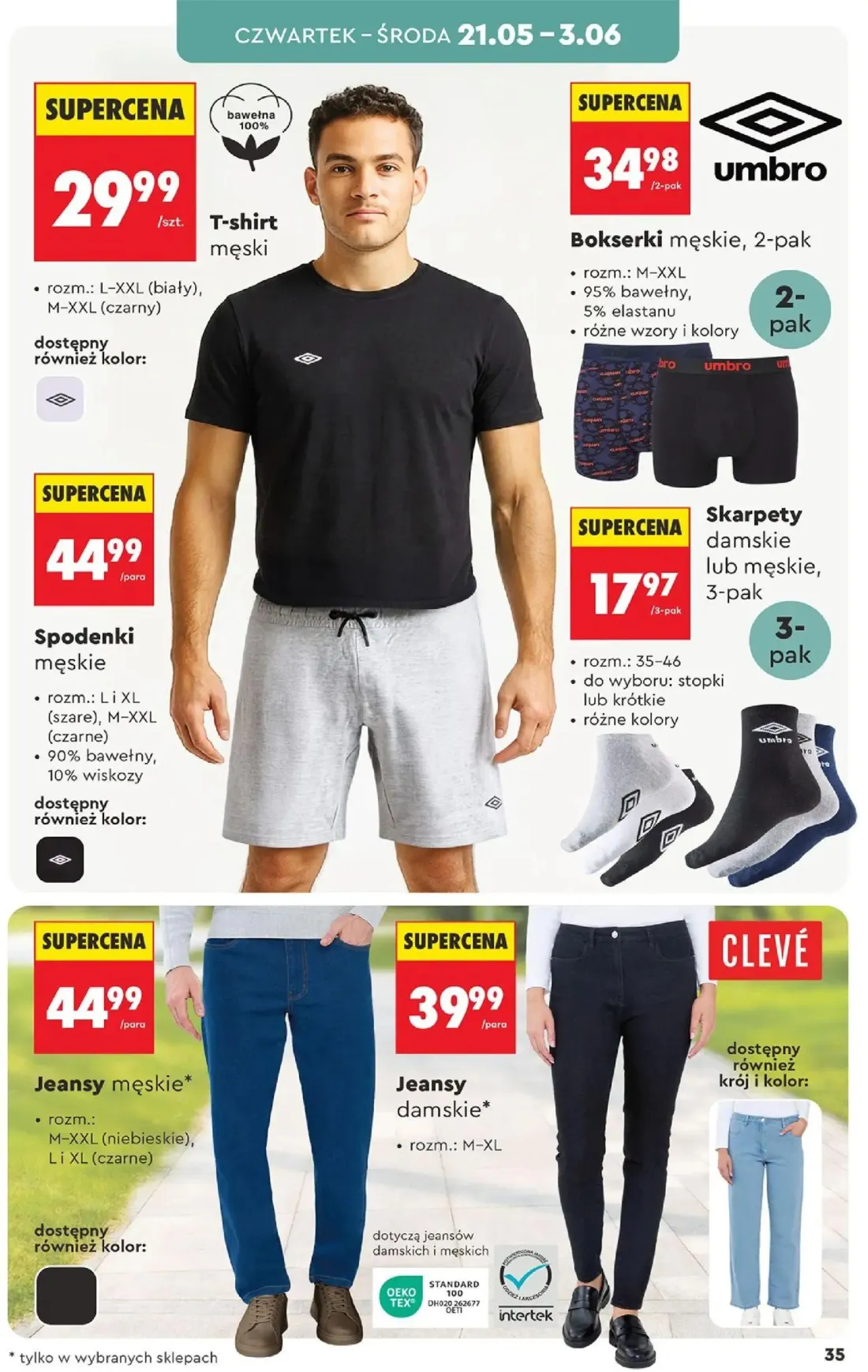 Biedronka gazetka, strona 35 z 40 — T-shirt męski, Bokserki męskie, Spodenki męskie