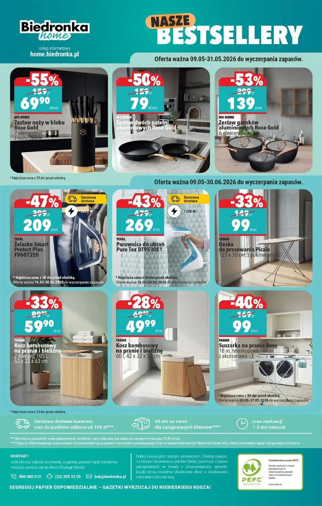 Biedronka gazetka, strona 40 z 40 — Parownica do ubrań Pure Tex DT9530E1, Żelazko Smart Protect Plus FV6872E0, Zestaw garnkó…