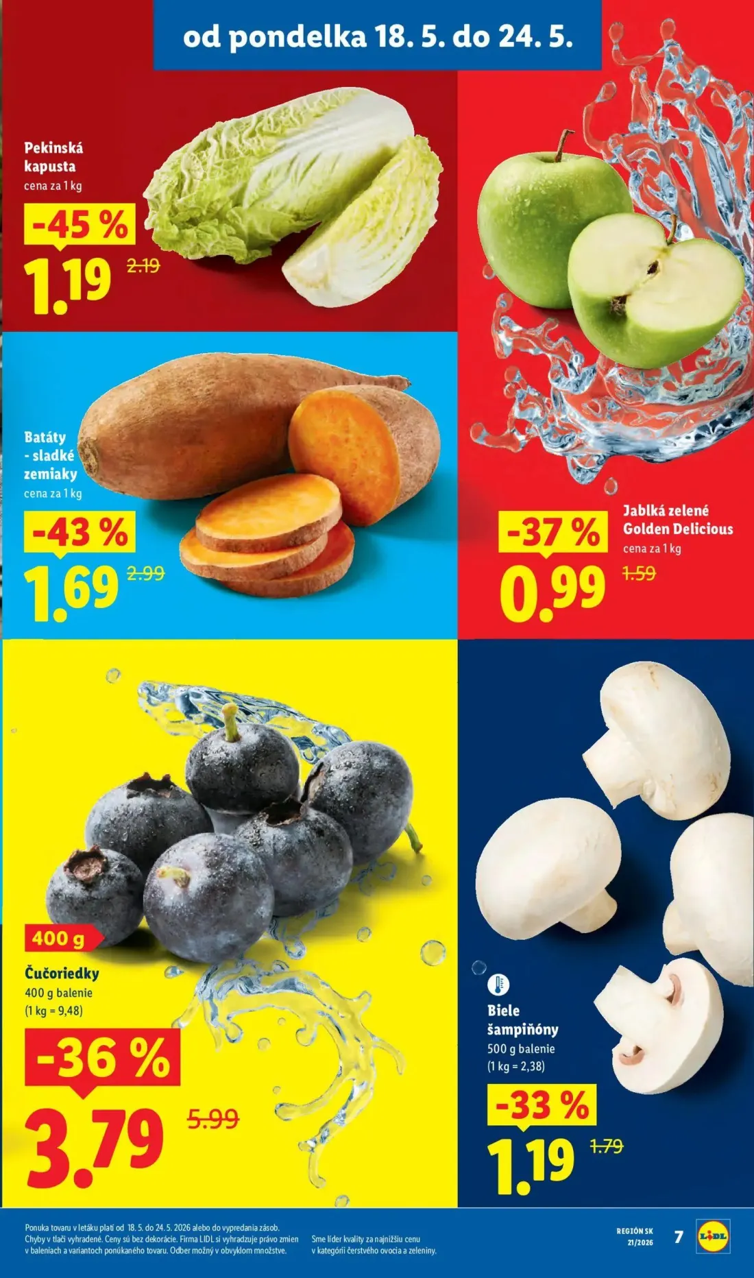 Lidl leták, strana 7 z 94 — Batáty - sladké zemiaky, Pekinská kapusta, Jablká zelené Golden Delicious