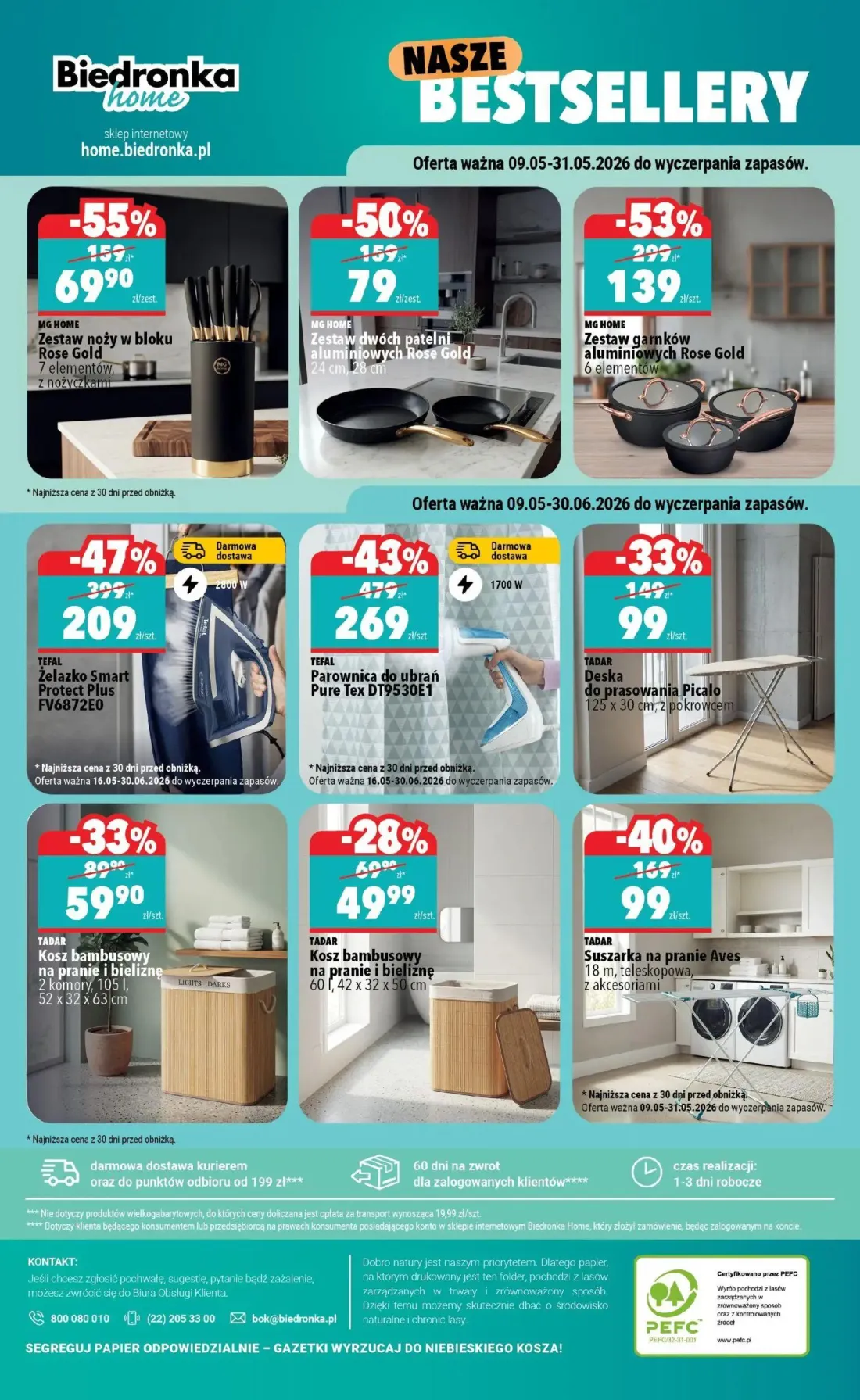 Biedronka gazetka, strona 6 z 6 — Parownica do ubrań Pure Tex DT9530E1, Żelazko Smart Protect Plus FV6872E0, Zestaw garnków …