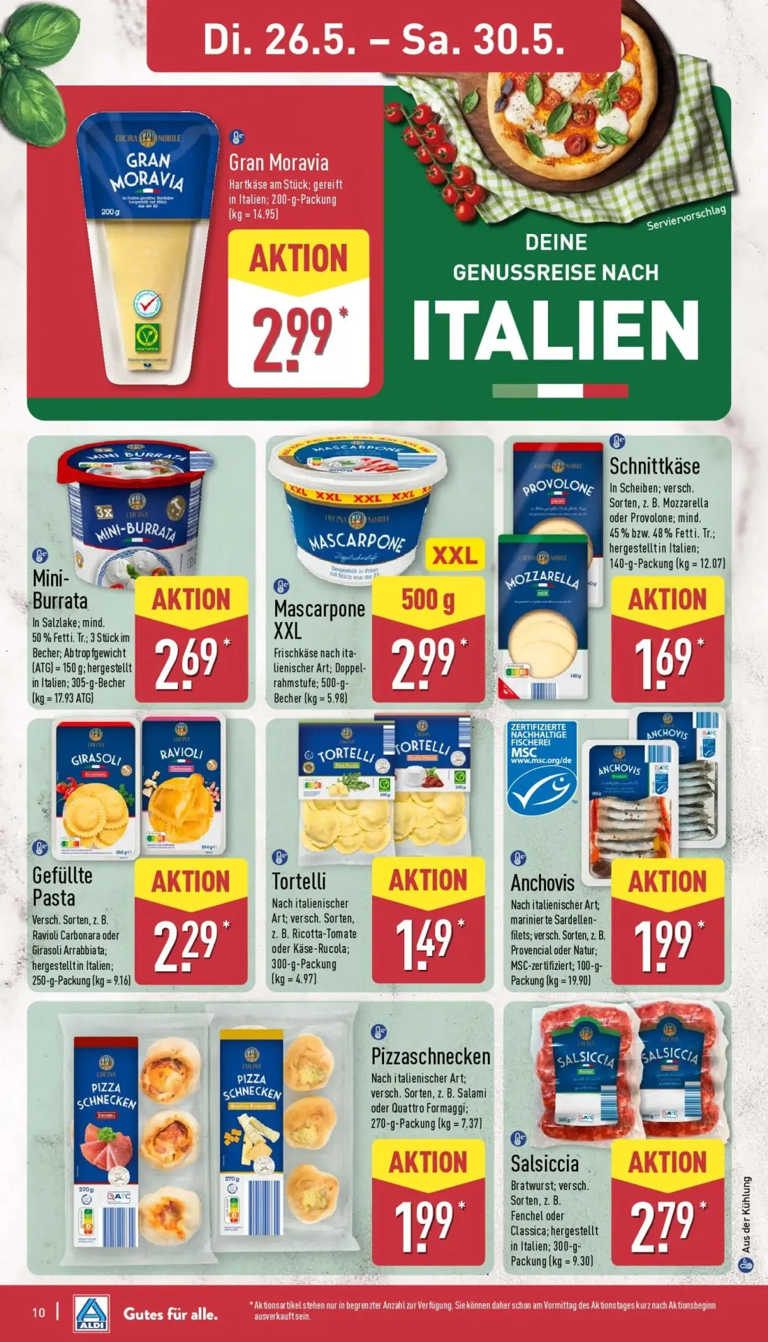 Aldi Nord Prospekt, Seite 10 von 42 — Gefüllte Pasta, Tortelli