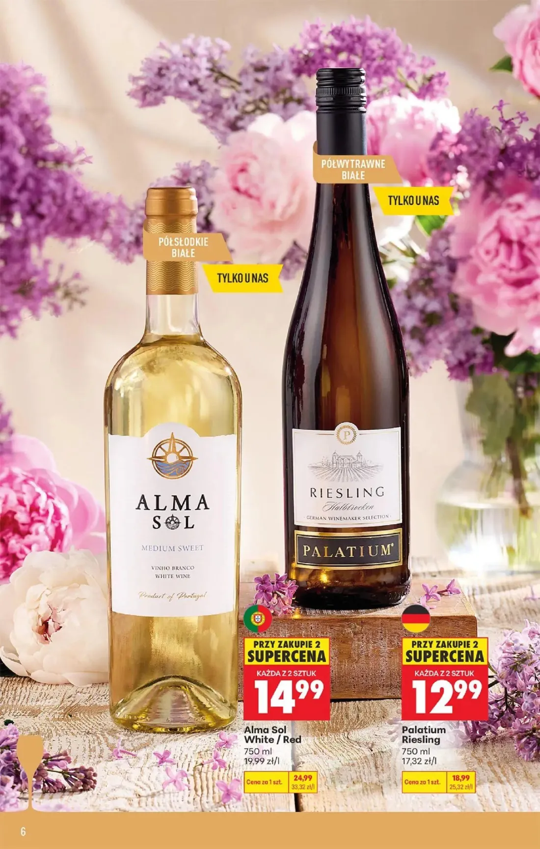 Biedronka gazetka, strona 6 z 36 — Alma Sol White / Red, Palatium Riesling