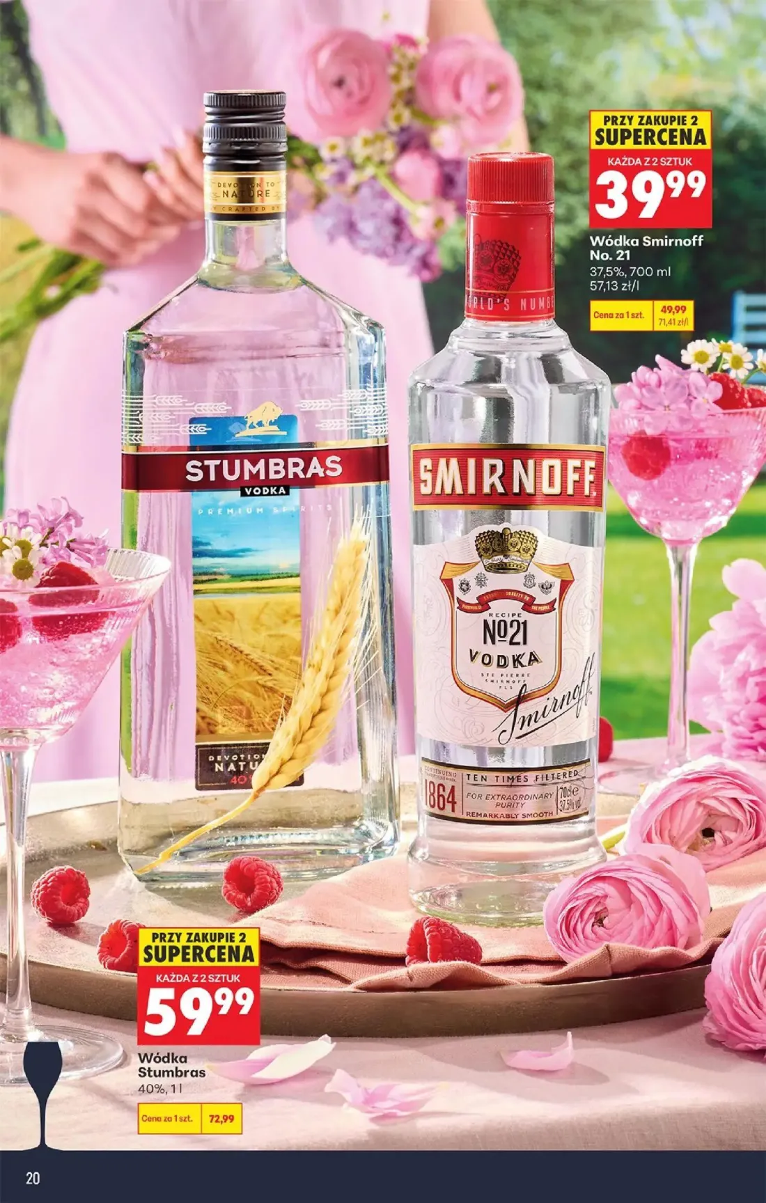 Biedronka gazetka, strona 20 z 36 — Wódka Stumbras, Wódka Smirnoff No. 21