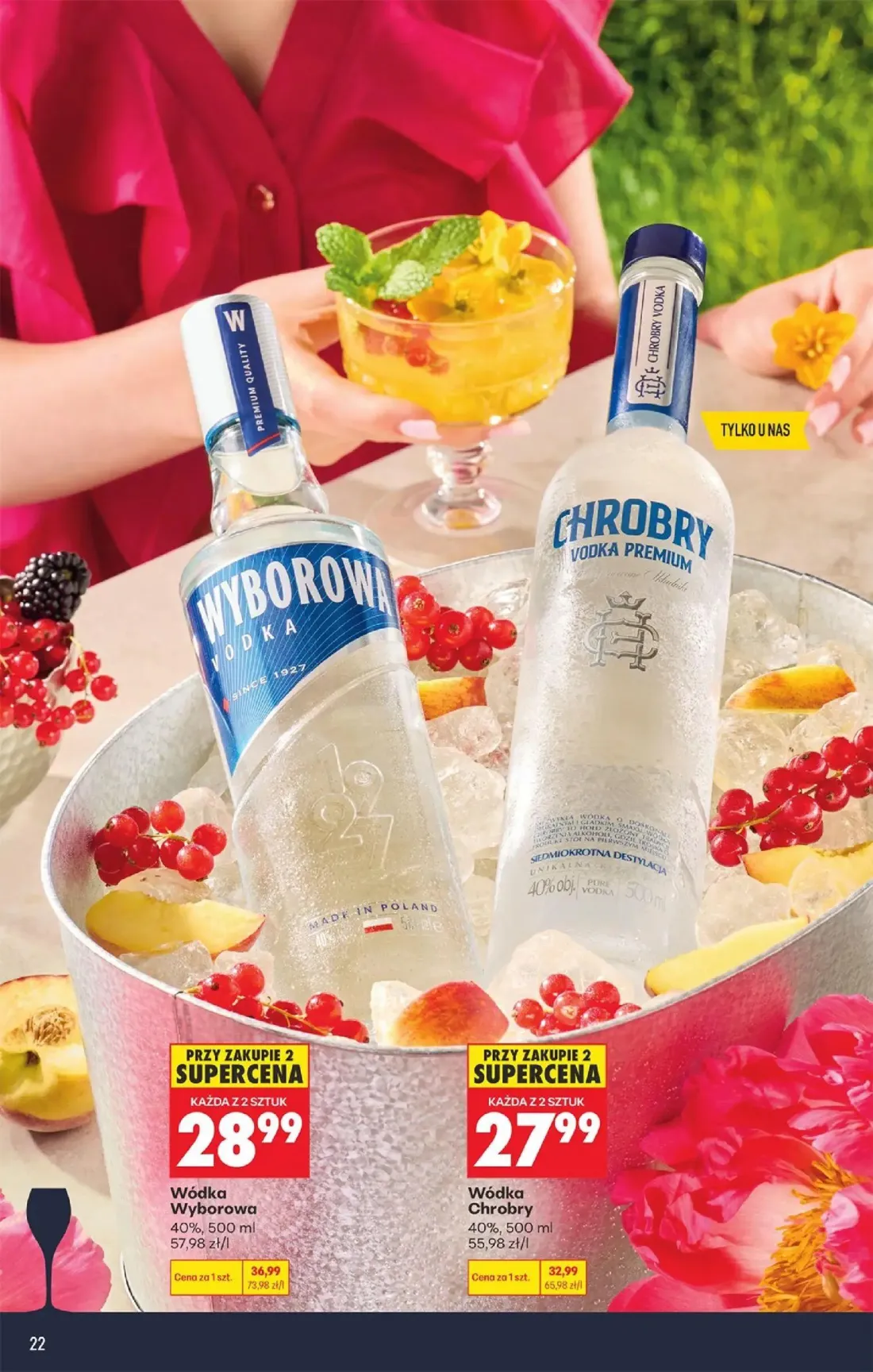 Biedronka gazetka, strona 22 z 36 — Wódka Wyborowa, Wódka Chrobry