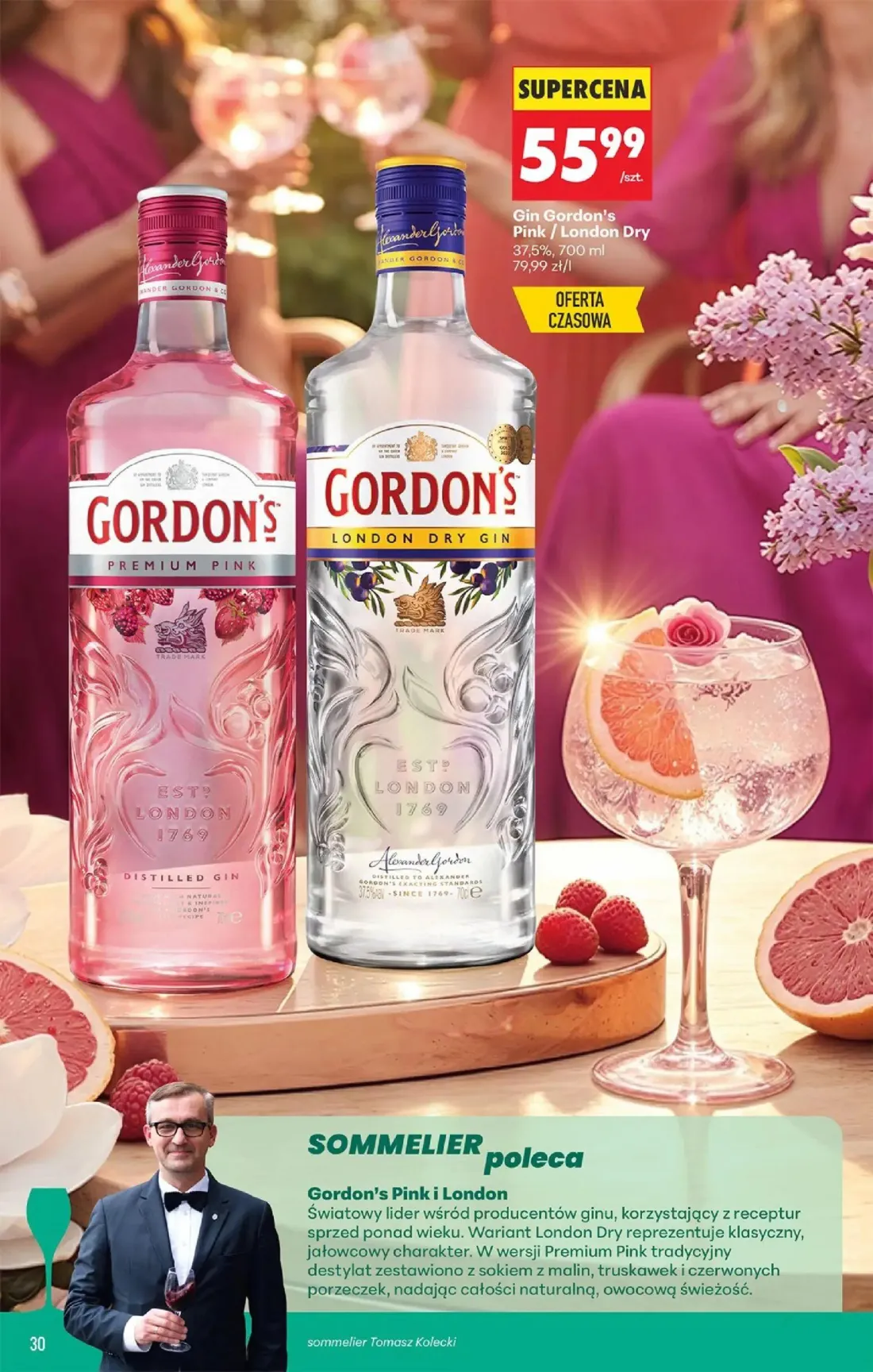 Biedronka gazetka, strona 30 z 36 — Gin Gordon's Pink / London Dry
