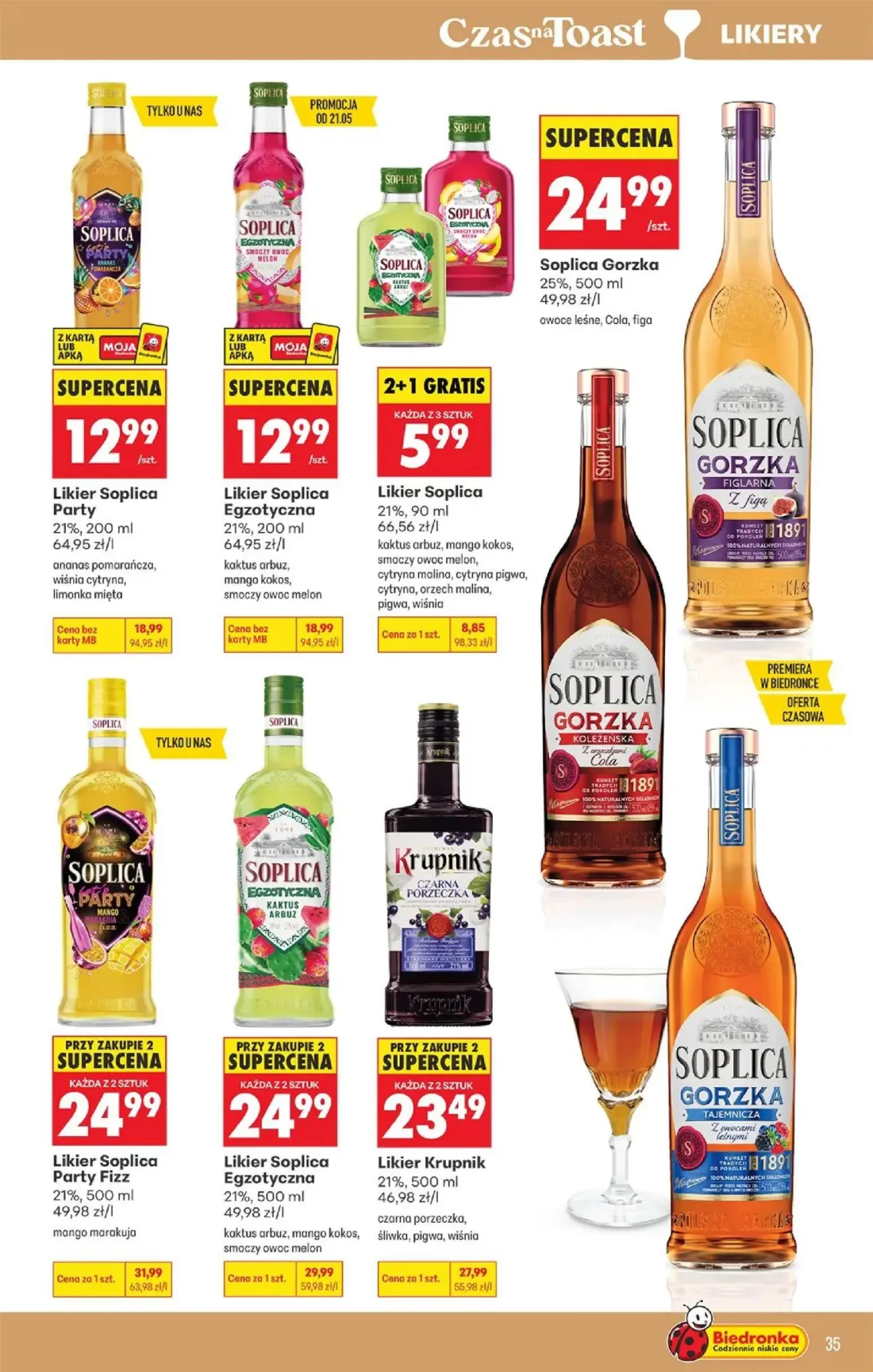 Biedronka gazetka, strona 35 z 36 — Likier Soplica Party Fizz, Likier Soplica Party, Likier Soplica Egzotyczna