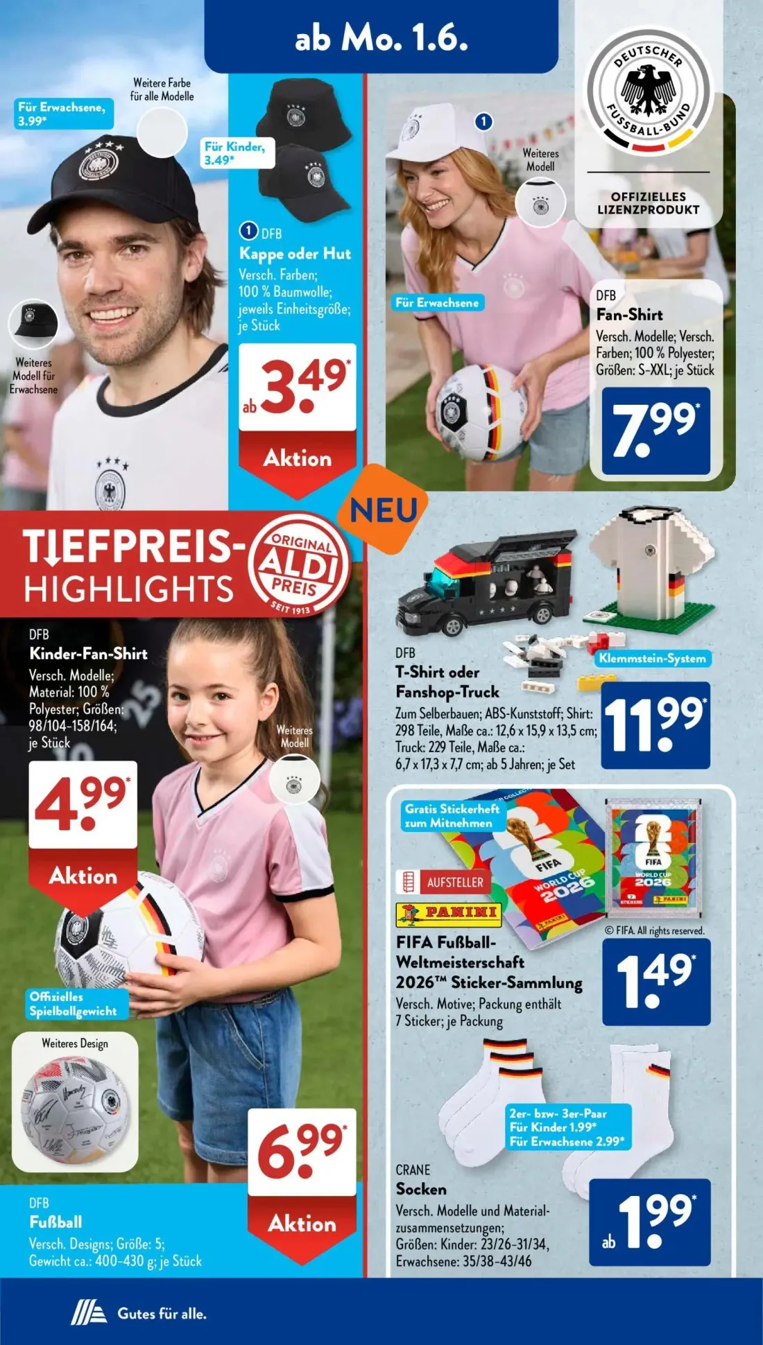 Aldi Süd Prospekt, Seite 2 von 24 — Fan-Shirt, Kinder-Fan-Shirt, T-Shirt oder Fanshop-Truck