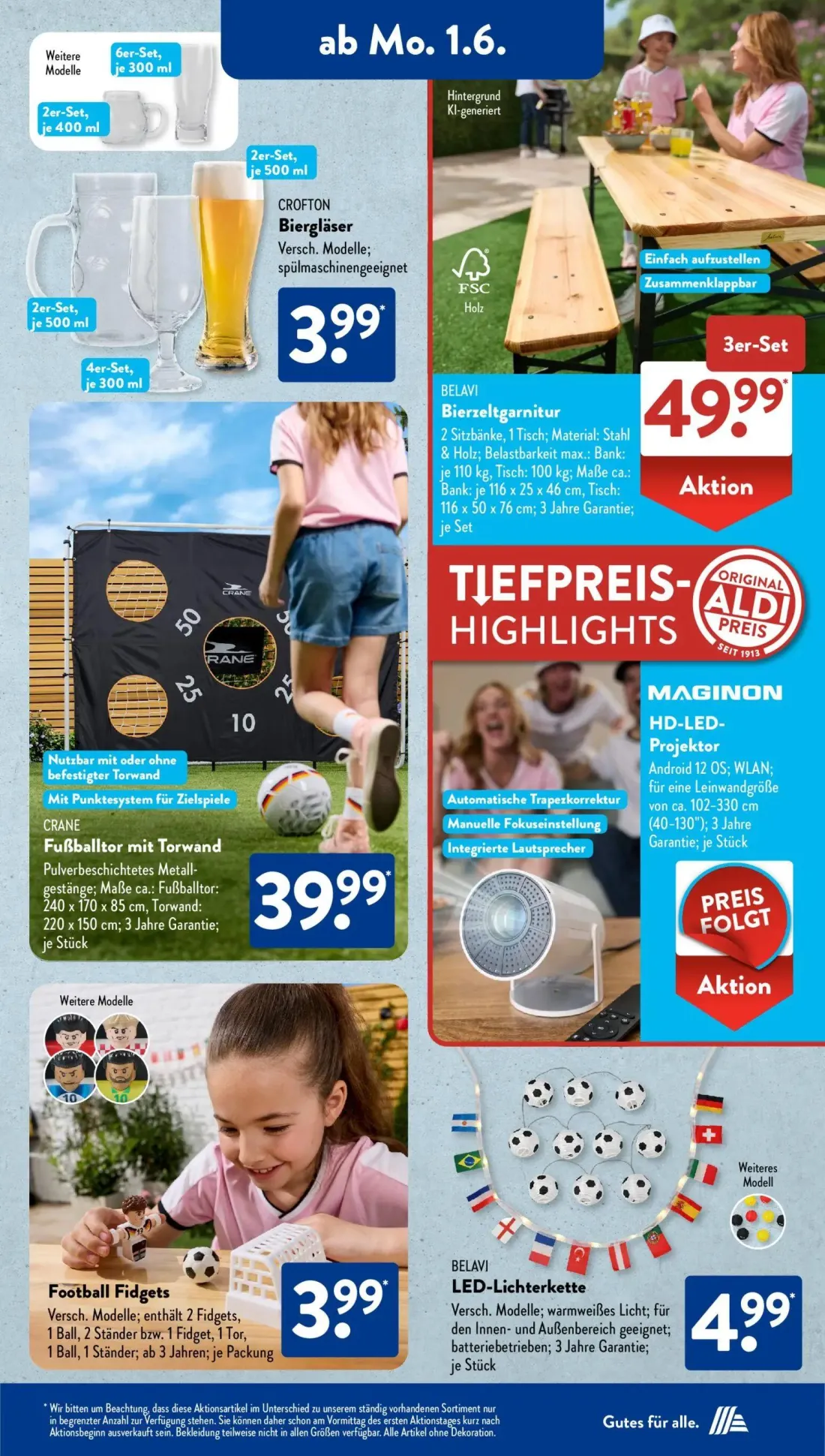 Aldi Süd Prospekt, Seite 3 von 24 — CRANE Fußballtor mit Torwand, Football Fidgets
