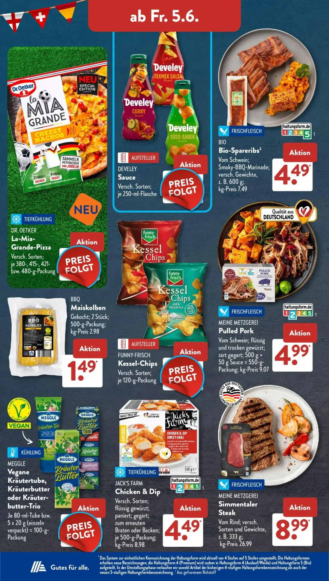 Aldi Süd Prospekt, Seite 14 von 24 — BIO Bio-Spareribs², BBQ Maiskolben, MEINE METZGEREI Pulled Pork