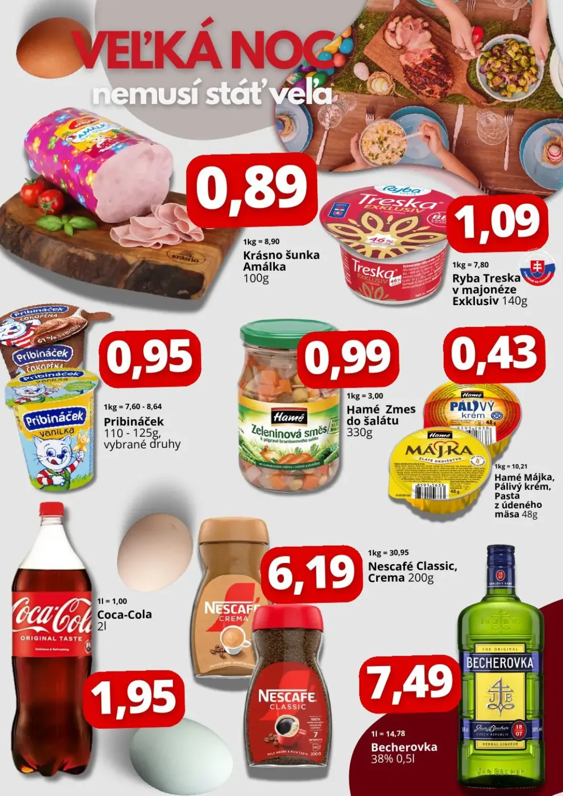 Cba Komfos OC Madaras leták, strana 2 z 4 — Krásno šunka Amálka, Pribináček, Hamé Májka, Pálivý krém, Pasta z údeného mäsa