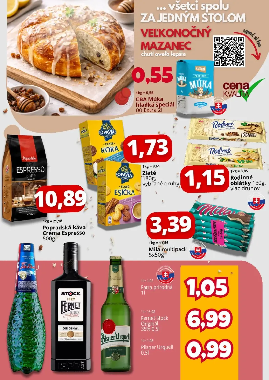 Cba Komfos OC Madaras leták, strana 3 z 4 — CBA Múka hladká špeciál 00 Extra, Rodinné oblátky, Zlaté, vybrané druhy