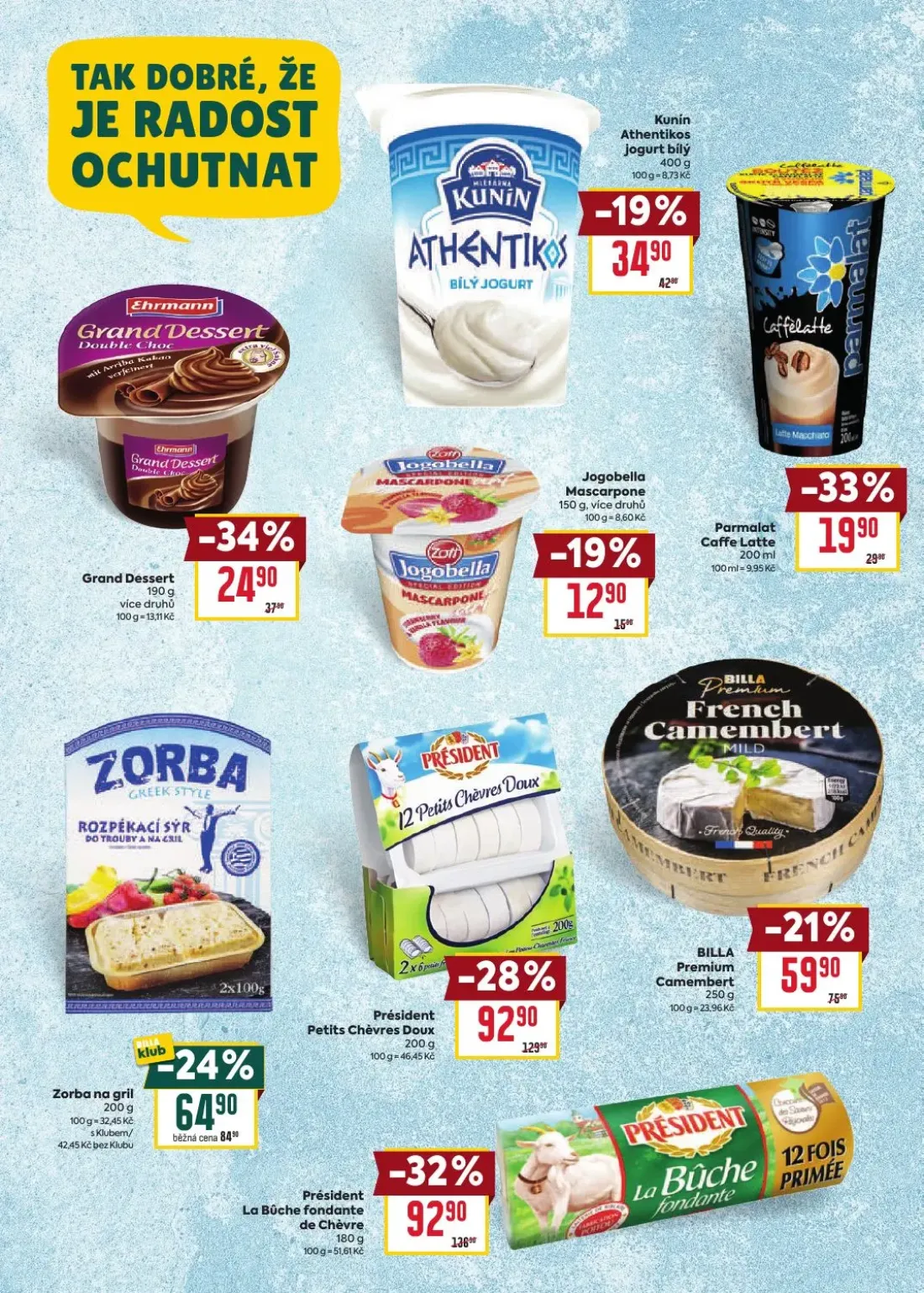Billa leták, strana 2 z 30 — Parmalat Caffe Latte, Kunín Athentikos jogurt bílý