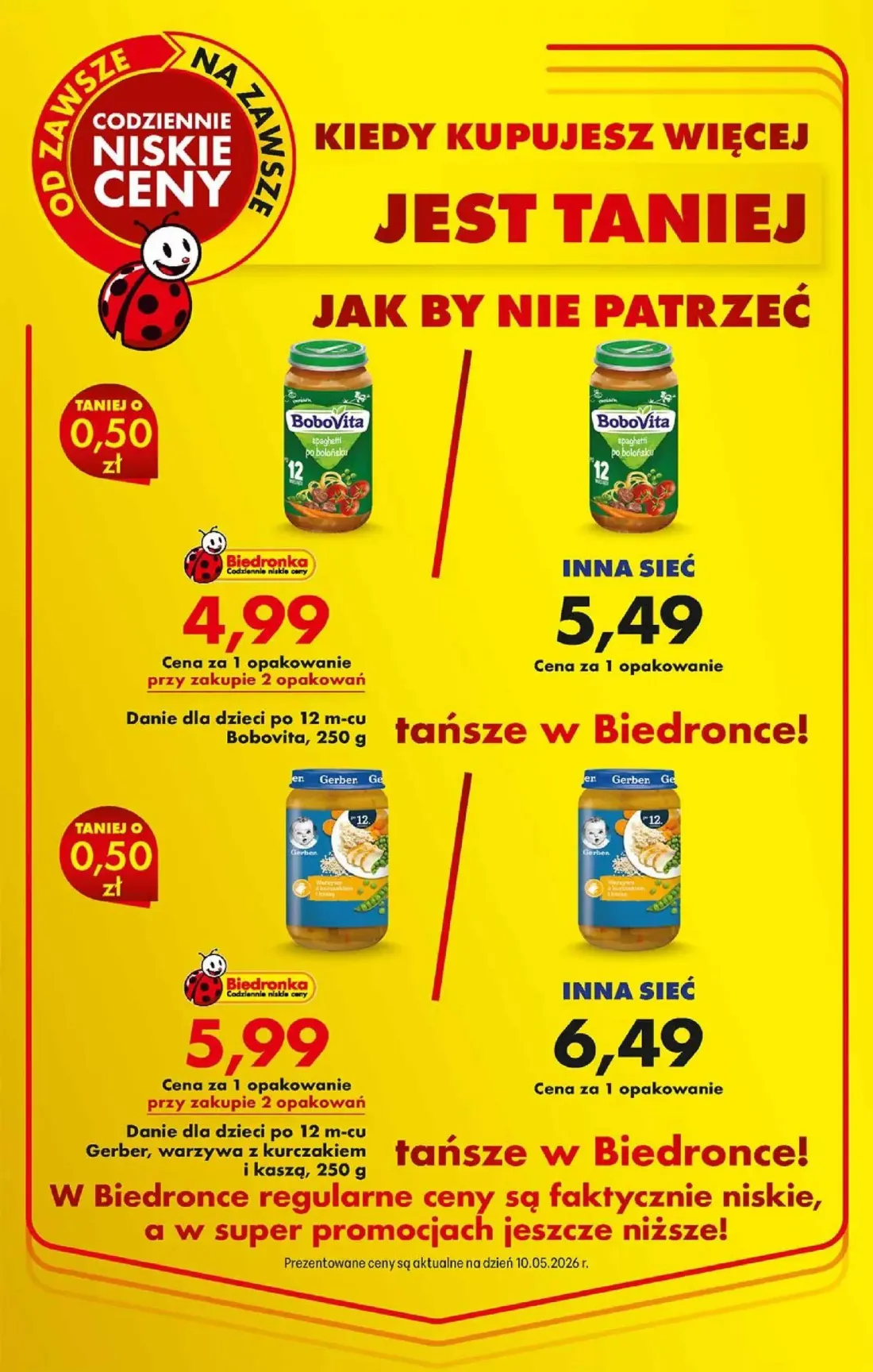 Biedronka gazetka, strona 4 z 6 — Bobovita spaghetti po bolońsku, Gerber, warzywa z kurczakiem i kaszą