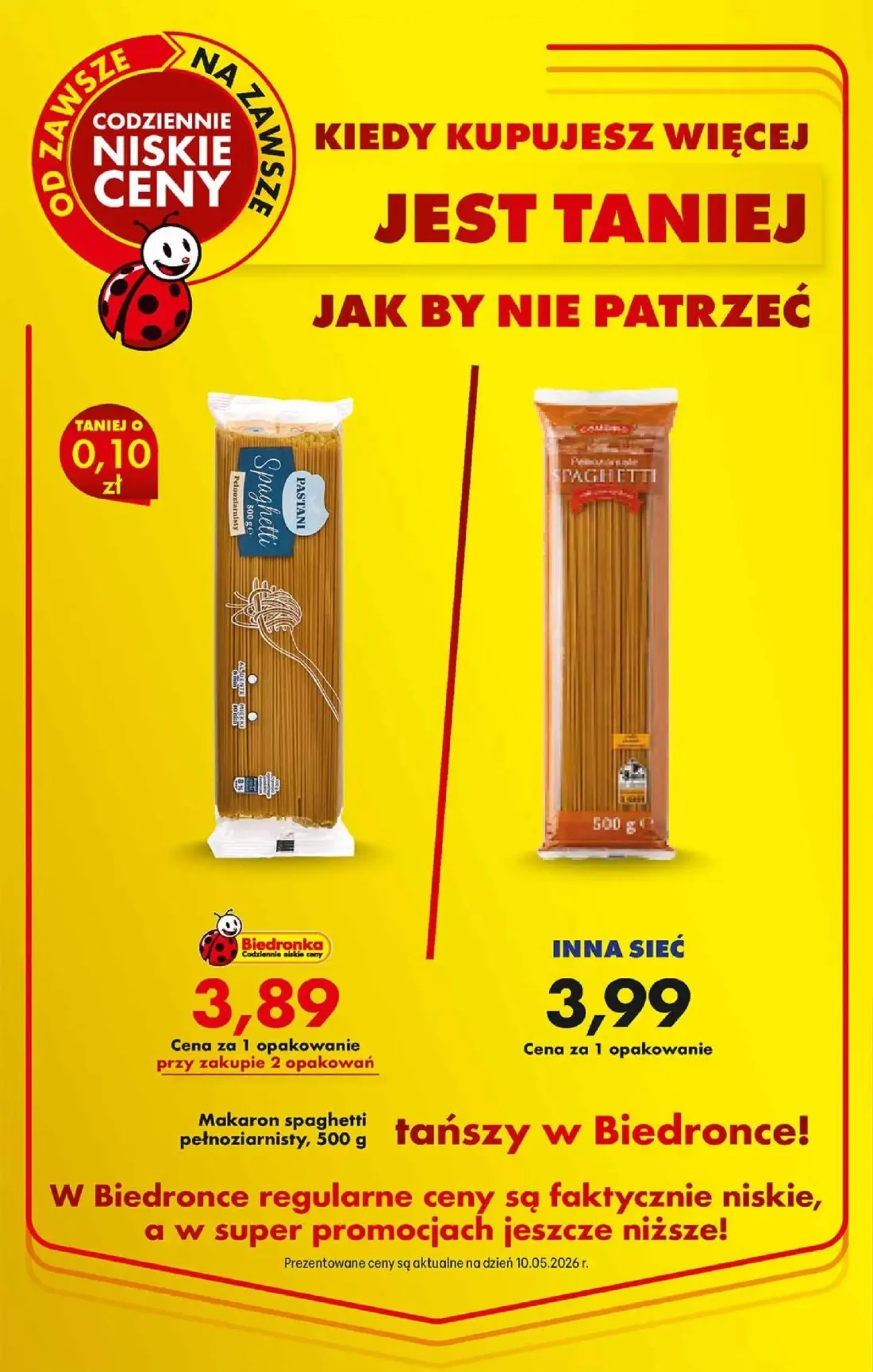 Biedronka gazetka, strona 6 z 6 — Makaron spaghetti pełnoziarnisty, SPAGHETTI