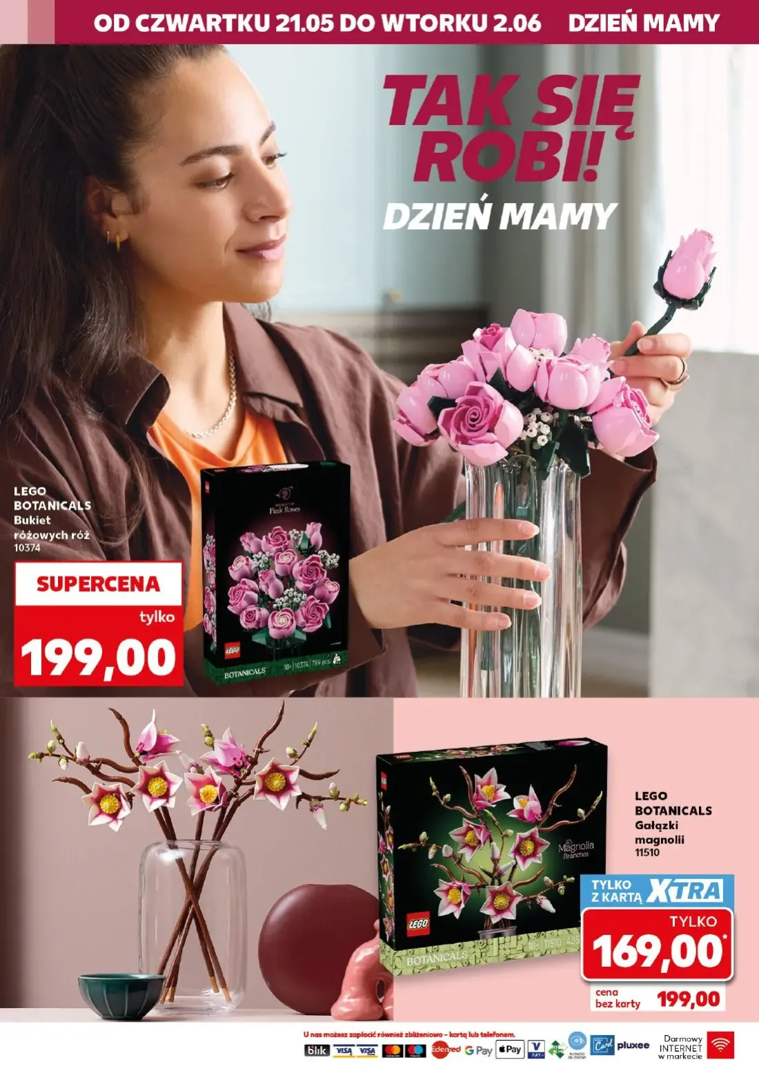 Kaufland gazetka, strona 2 z 18 — LEGO BOTANICALS Gałązki magnolii 11510, LEGO BOTANICALS Bukiet różowych róż 10374