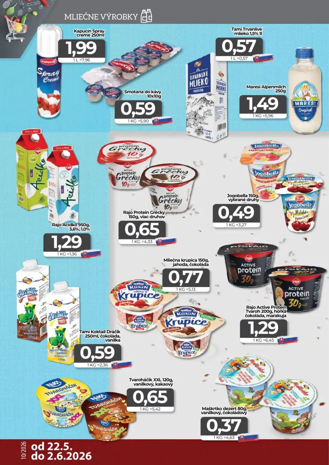 Cba Komfos leták, strana 4 z 16 — Kapucín Spray creme, Smotana do kávy, Tami Trvanlivé mlieko