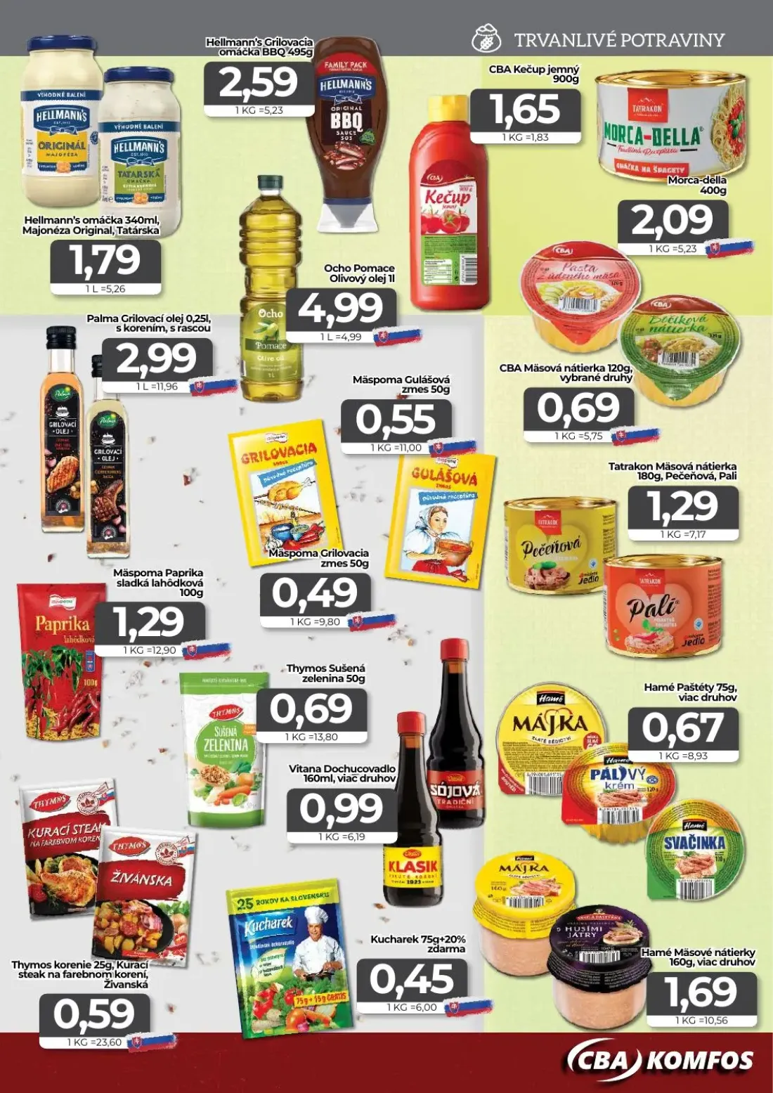 Cba Komfos leták, strana 7 z 16 — Hellmann's Grilovacia omáčka BBQ, CBA Kečup jemný, Morca-della