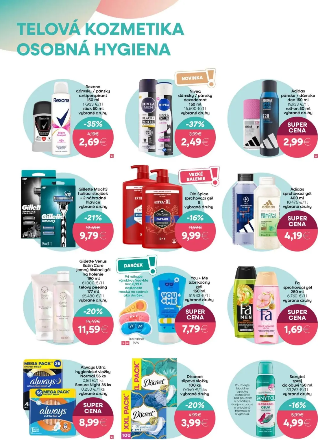 101 Drogerie leták, strana 6 z 12 — Old Spice sprchovací gél, Rexona dámsky / pánsky antiperspirant, Rexona stick