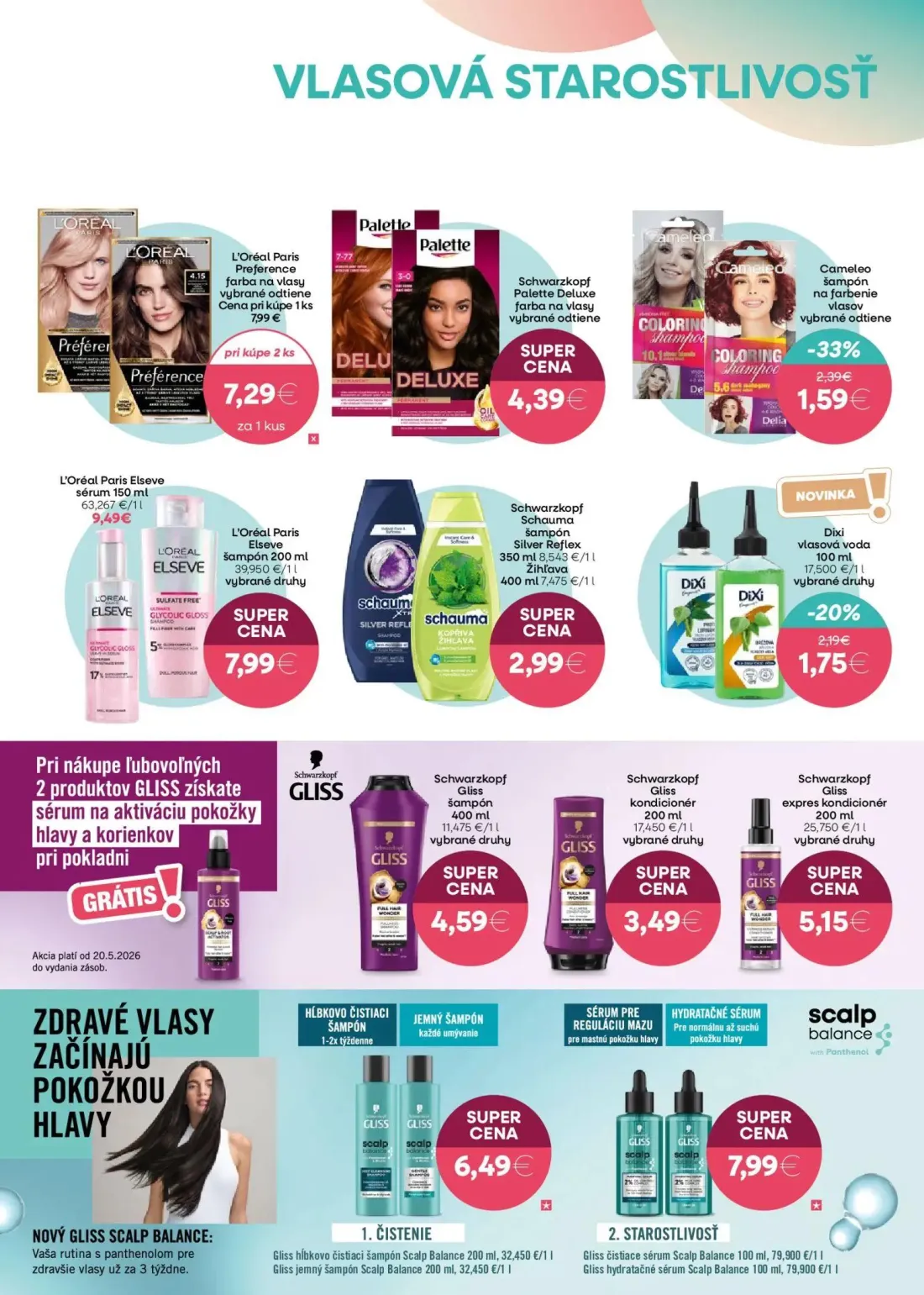 101 Drogerie leták, strana 7 z 12 — Cameleo šampón na farbenie vlasov, L'Oréal Paris Preference farba na vlasy, Dixi vlasová…
