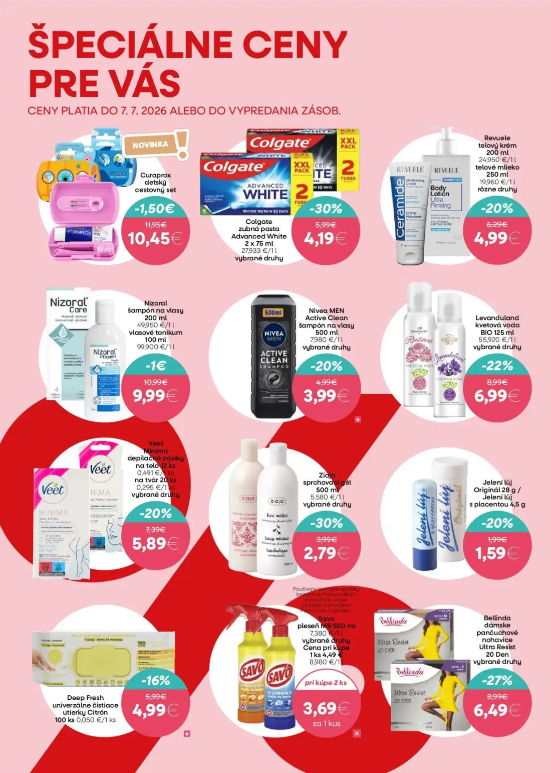 101 Drogerie leták, strana 8 z 12 — Colgate zubná pasta Advanced White, Curaprox detský cestovný set, Ziaja sprchovací gél
