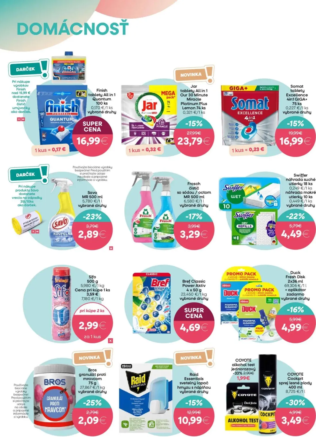 101 Drogerie leták, strana 10 z 12 — Jar tablety All in 1 Our 30 Minute Miracle Platinum Plus Lemon, Somat tablety Excellenc…