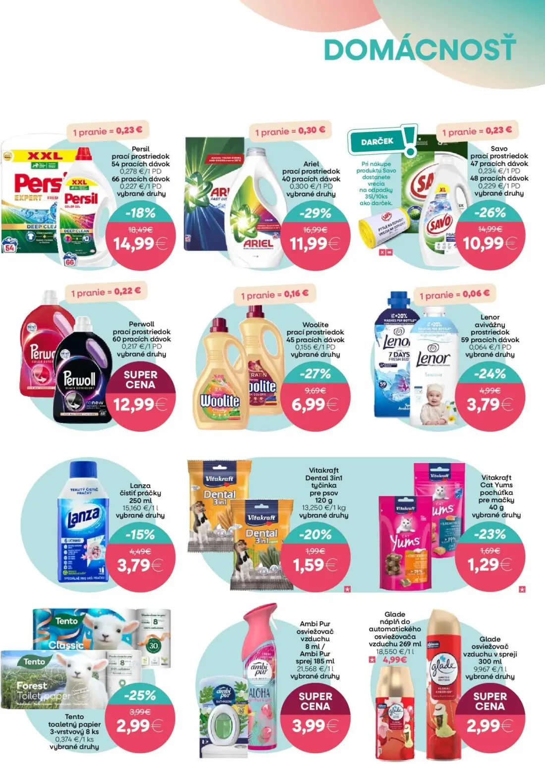 101 Drogerie leták, strana 11 z 12 — Ariel prací prostriedok, Savo prací prostriedok, Persil prací prostriedok