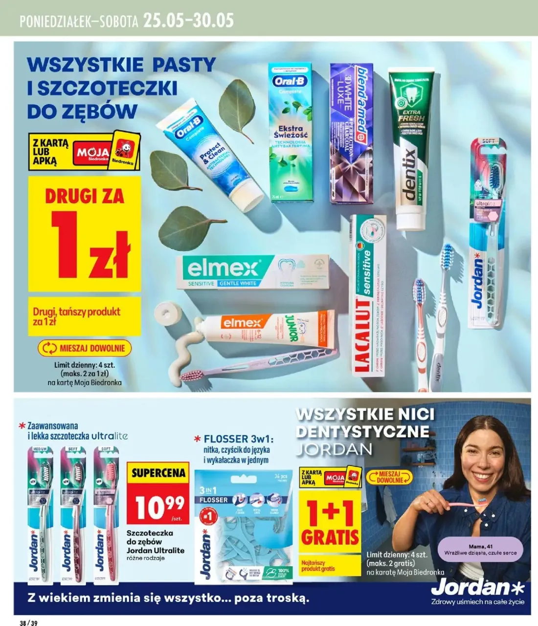 Biedronka gazetka, strona 38 z 40 — WSZYSTKIE PASTY I SZCZOTECZKI DO ZĘBÓW, Szczoteczka do zębów Jordan Ultralite