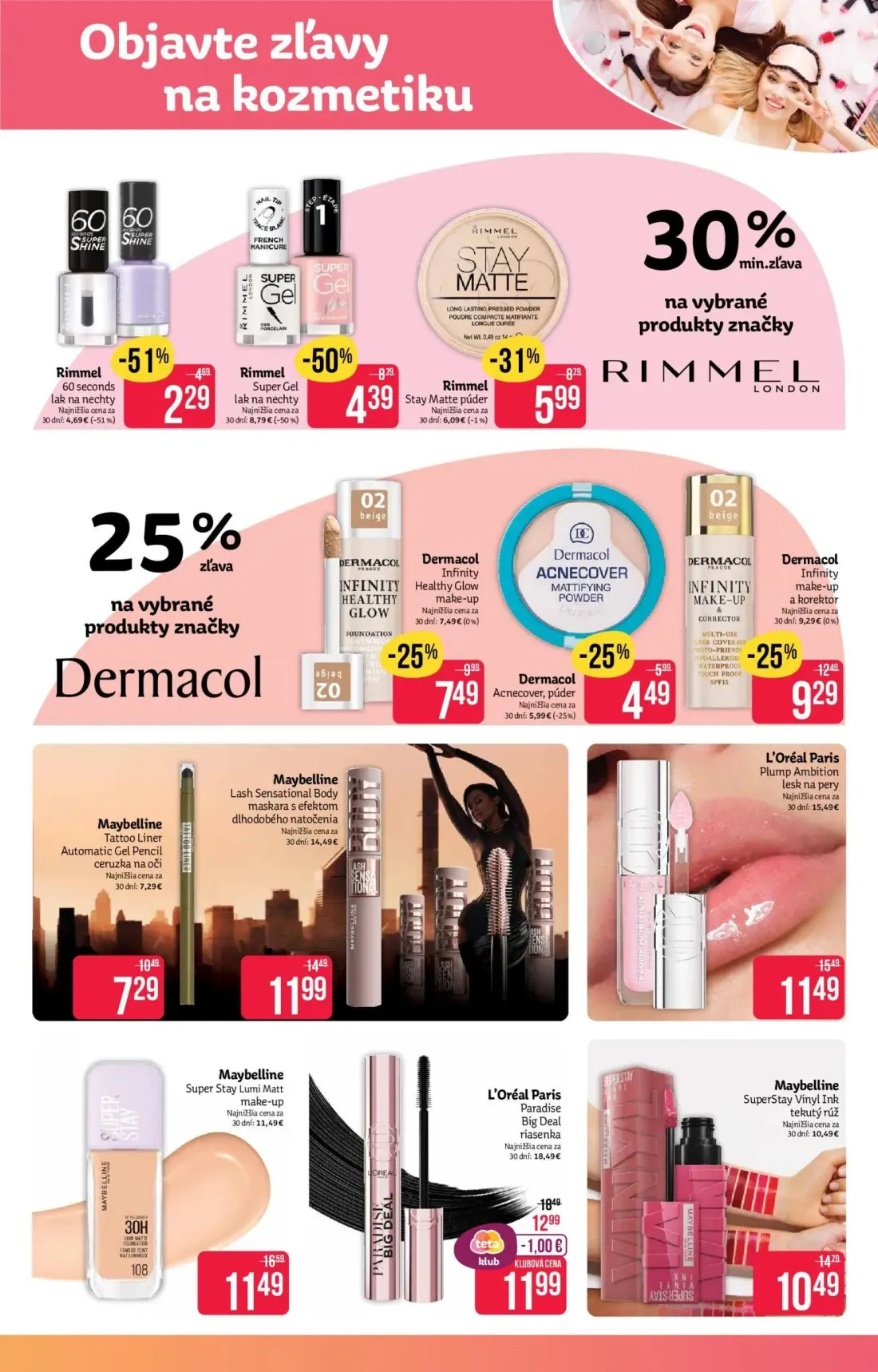 Teta Drogerie leták, strana 5 z 18 — L'Oréal Paris Paradise Big Deal riasenka, Maybelline Super Stay Lumi Matt make-up, Rimm…
