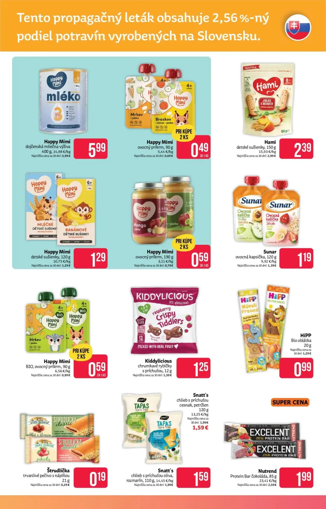 Teta Drogerie leták, strana 11 z 18 — Hami detské sušienky, Nutrend Protein Bar čokoláda, Happy Mimi BIO, ovocný príkrm