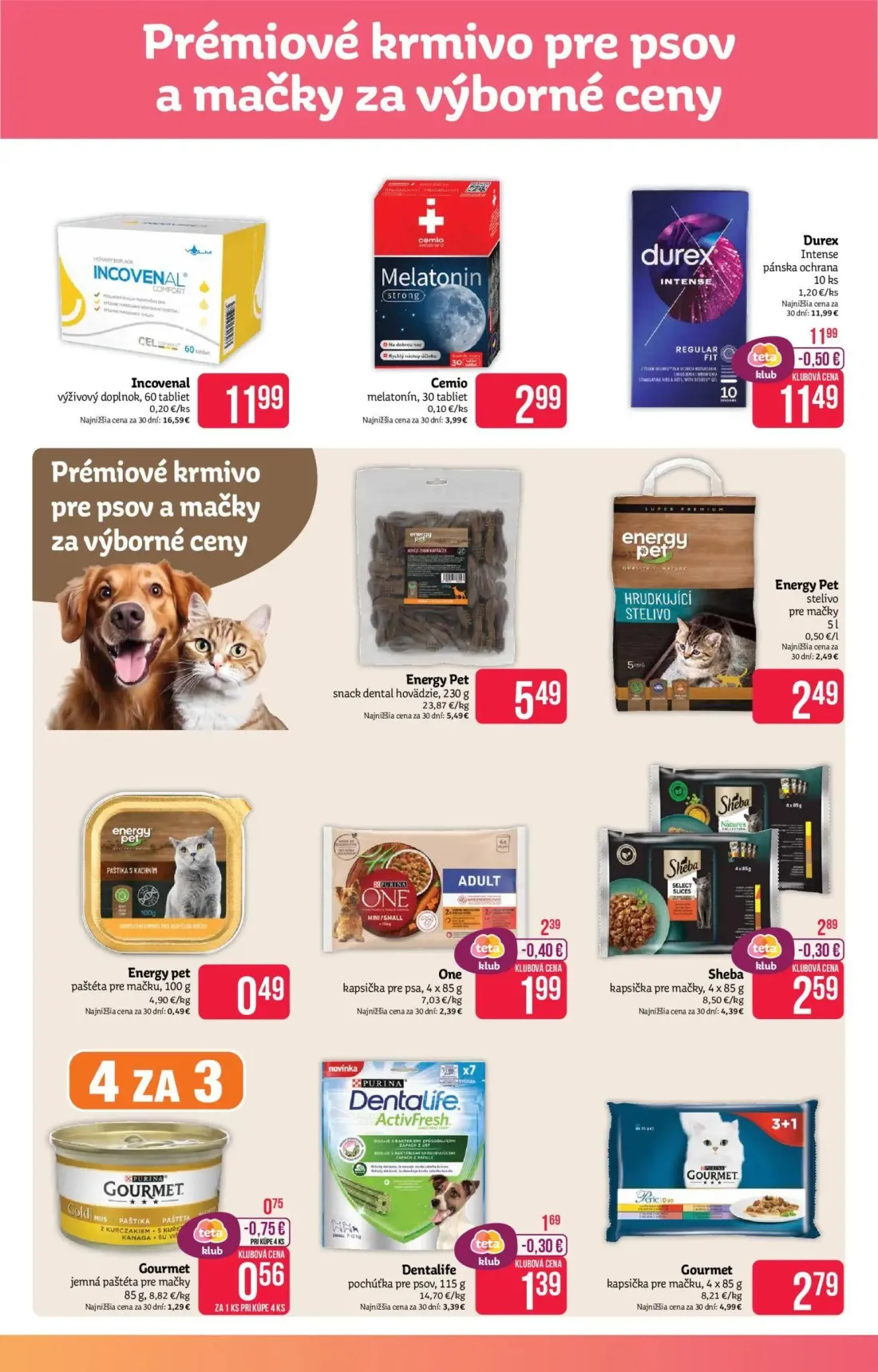 Teta Drogerie leták, strana 13 z 18 — Durex Intense pánska ochrana, One kapsička pre psa, Sheba kapsička pre mačky