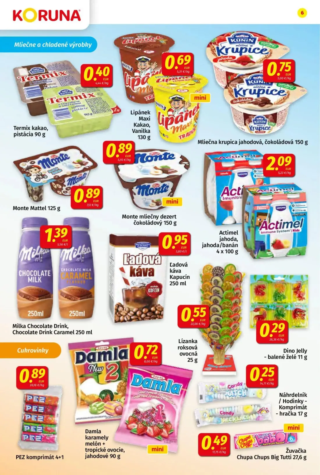 Koruna leták, strana 6 z 24 — Milka Chocolate Drink, Chocolate Drink Caramel, Ľadová káva Kapucín
