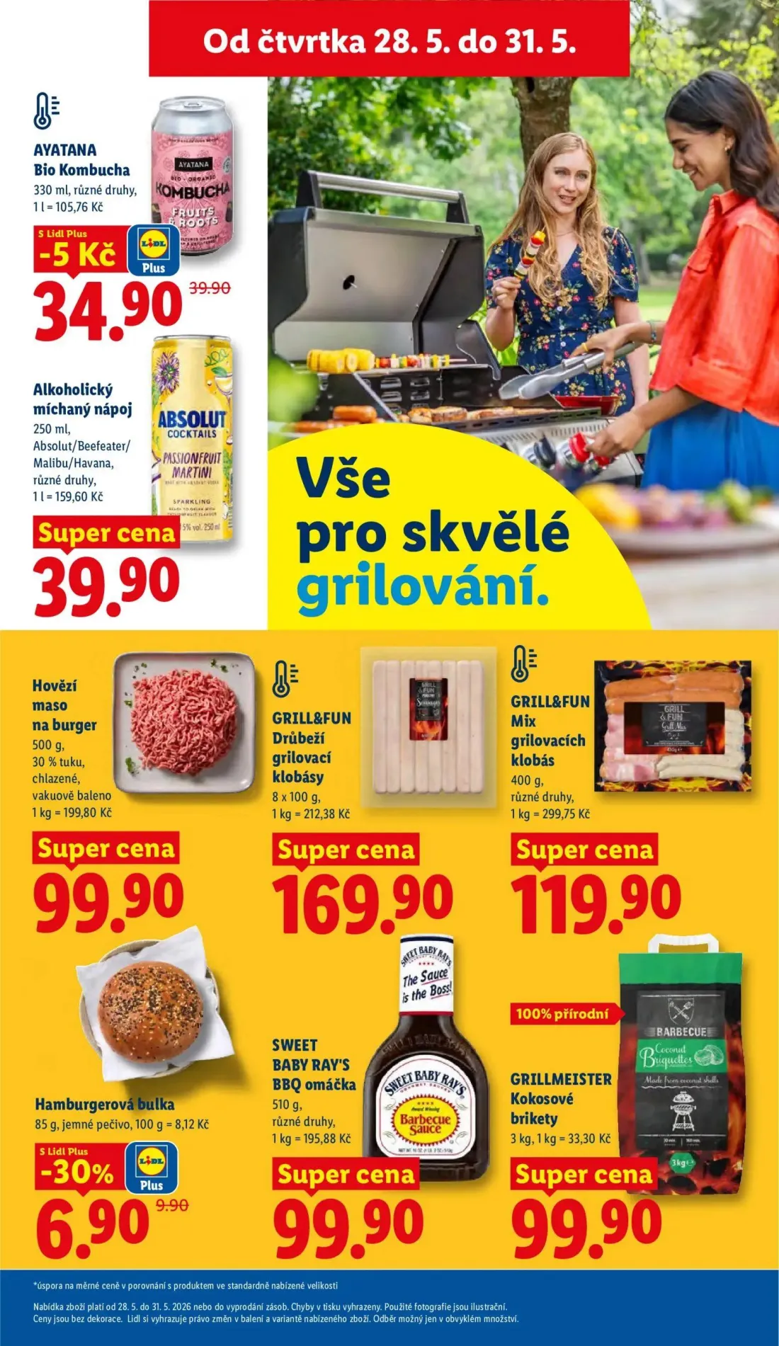 Lidl leták, strana 15 z 57 — GRILL&FUN Drůbeží grilovací klobásy, GRILLMEISTER Kokosové brikety