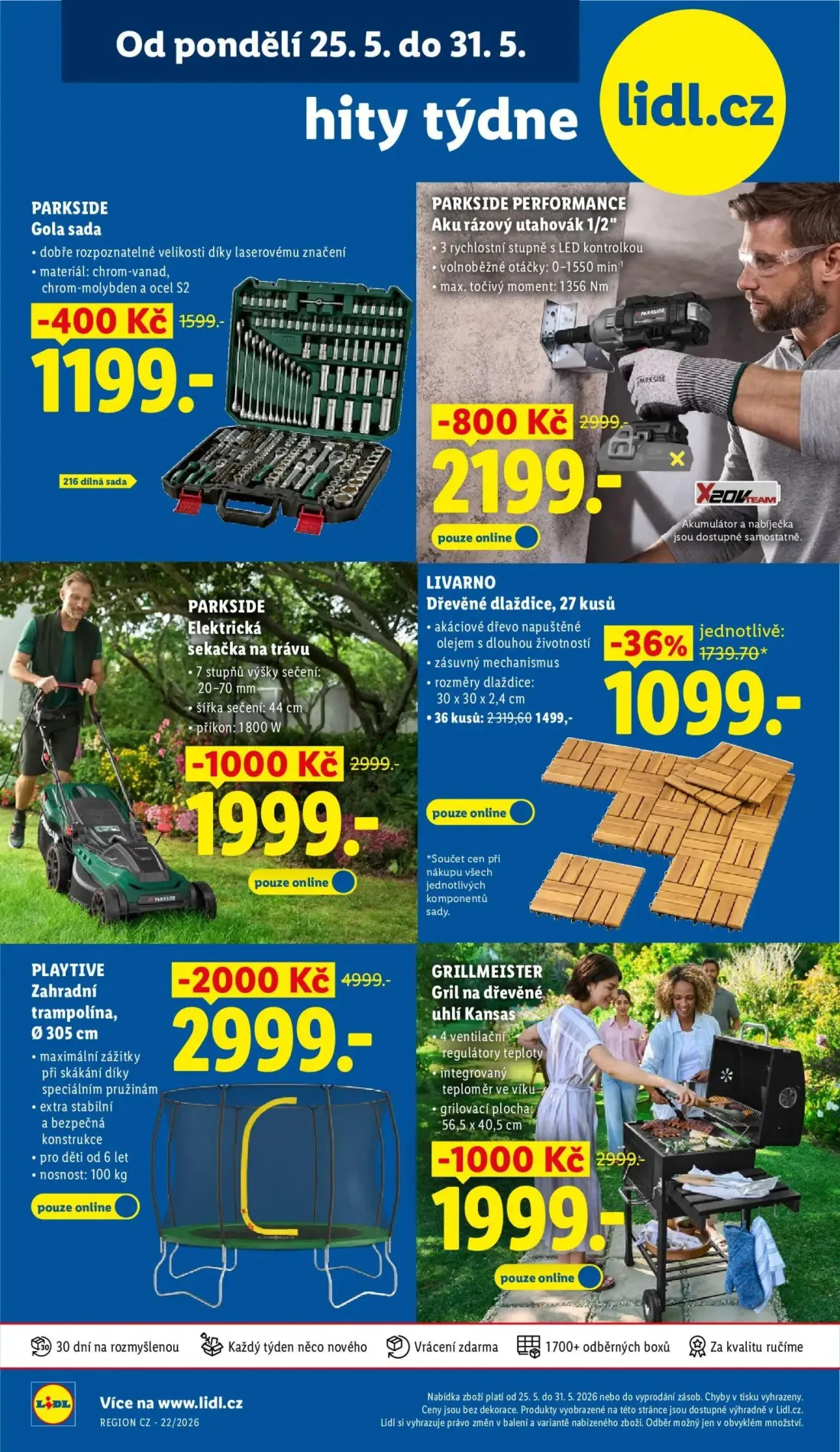Lidl leták, strana 48 z 57 — Elektrická sekačka na trávu, Dřevěné dlaždice