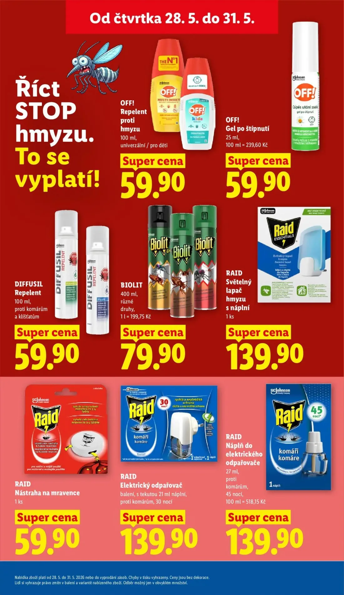 Lidl leták, strana 50 z 57 — OFF! Repelent proti hmyzu, OFF! Gel po štípnutí, DIFFUSIL Repelent