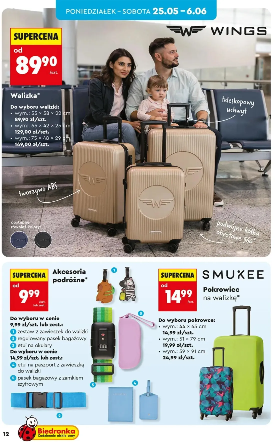 Biedronka gazetka, strona 14 z 58 — Walizka, Pokrowiec na walizkę, Akcesoria podróżne