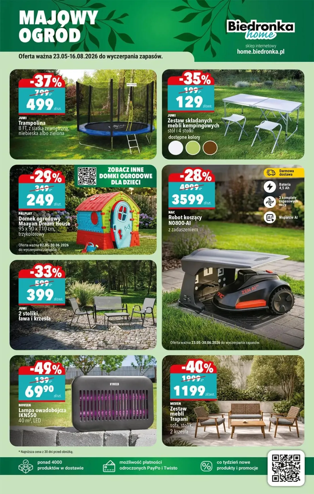 Biedronka gazetka, strona 57 z 58 — Robot koszący N0800-AI z zadaszeniem, Trampolina, Domek ogrodowy Maayan Dream House